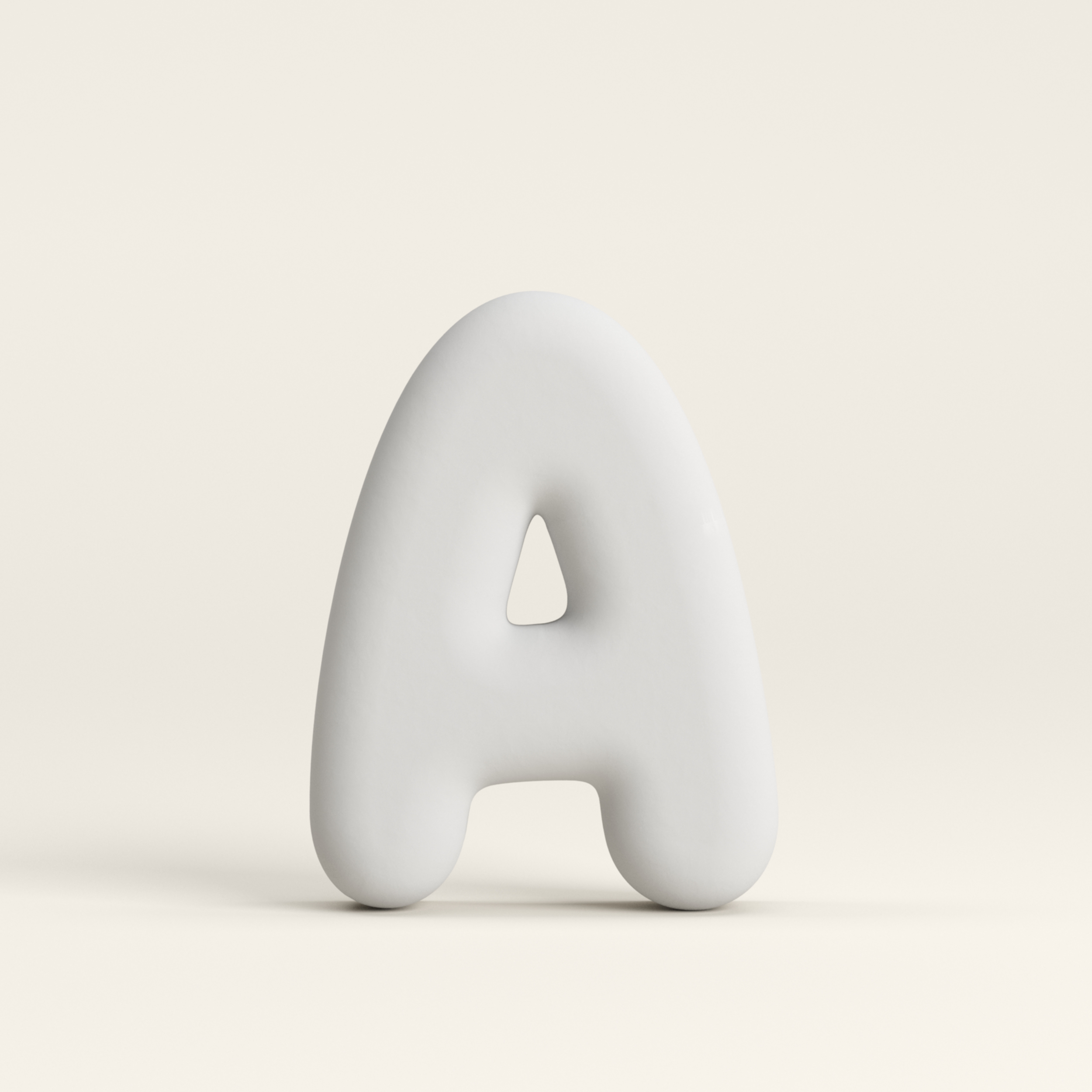 Letter A – Unglazed ceramic decor