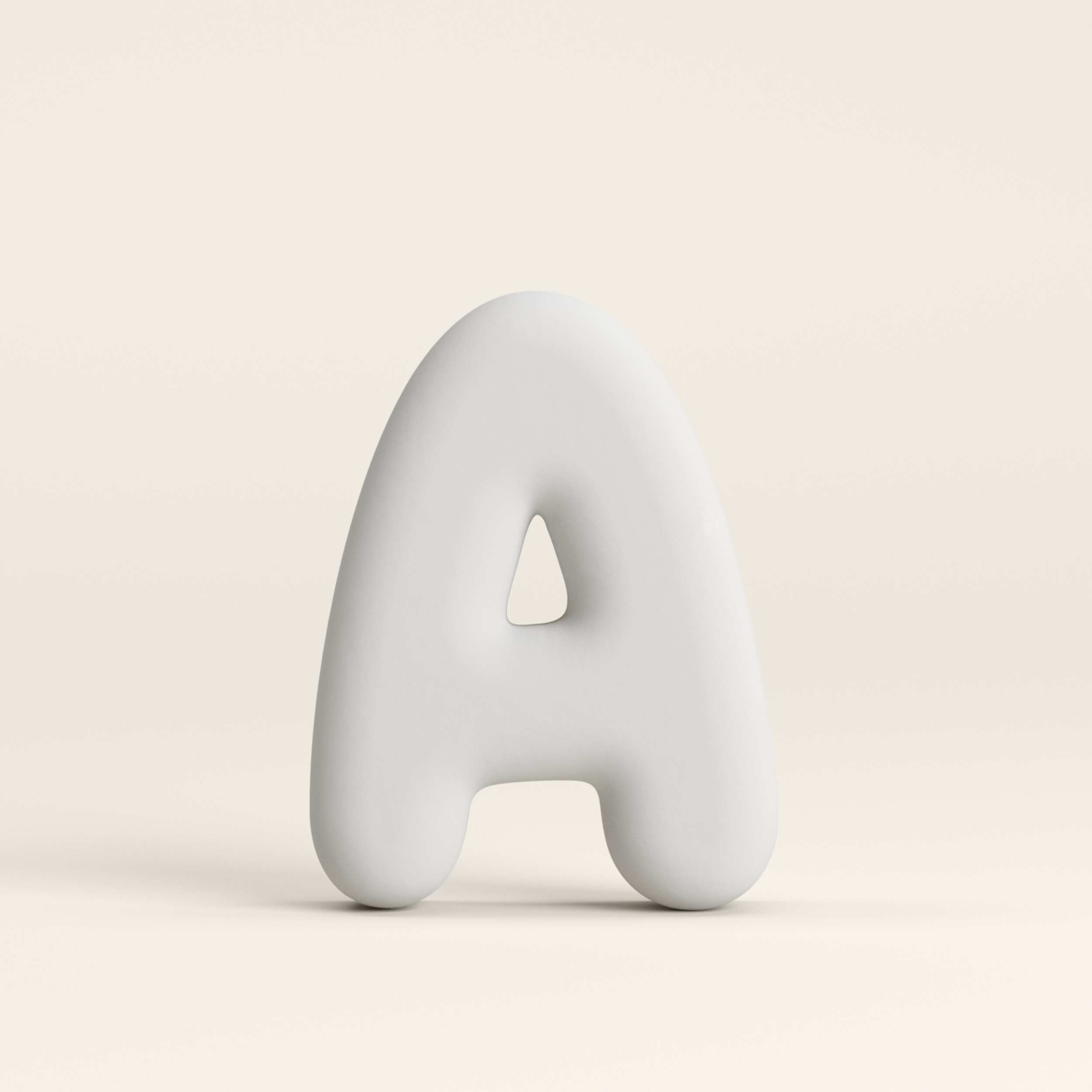 Letter A – Unglazed ceramic decor