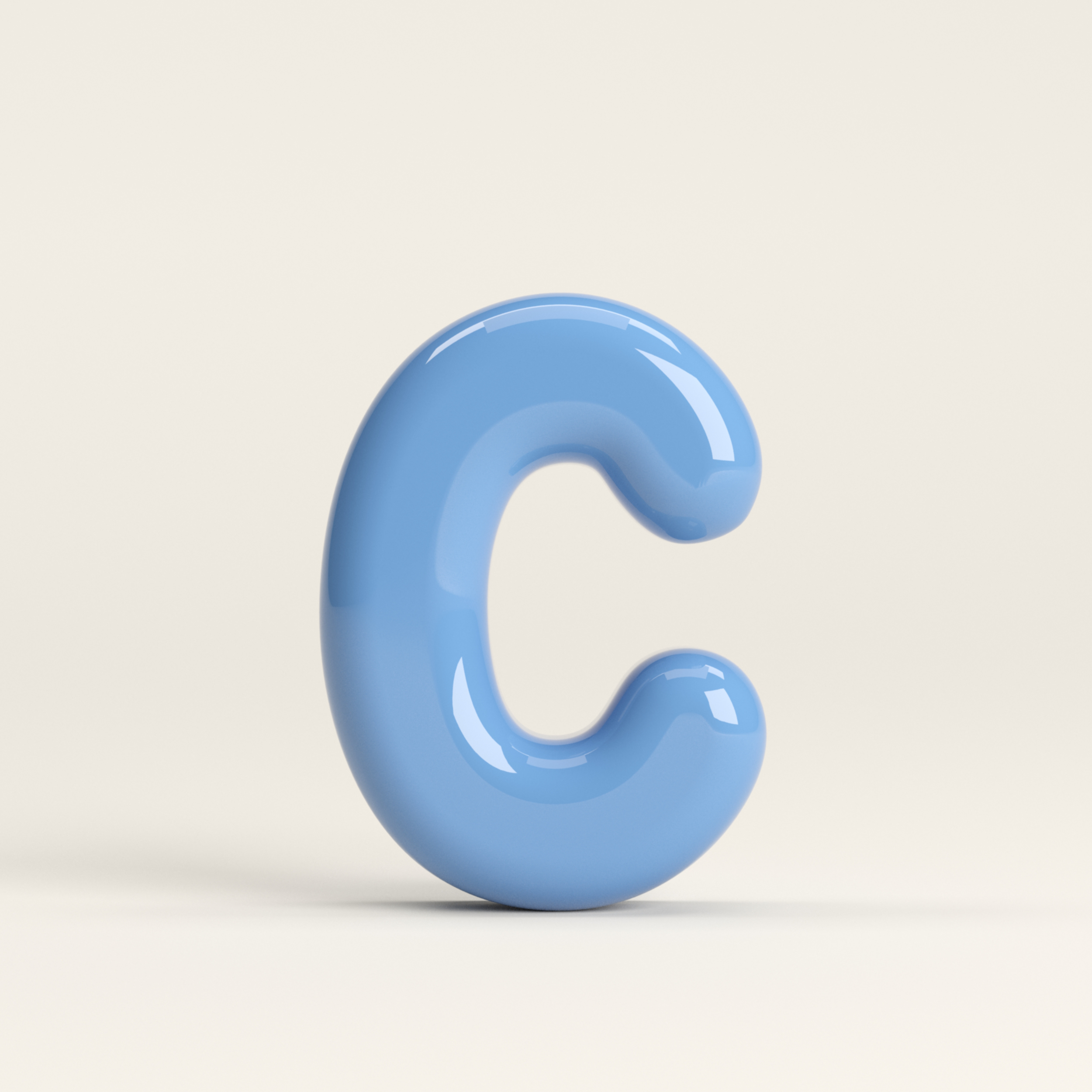 Letter C – handcrafted ceramic decor