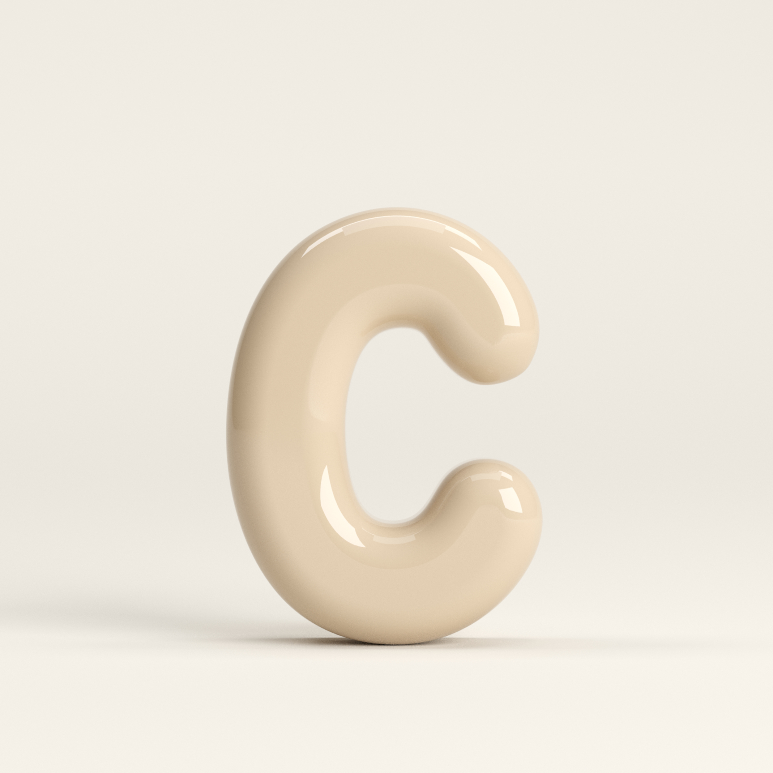 Letter C – handcrafted ceramic decor