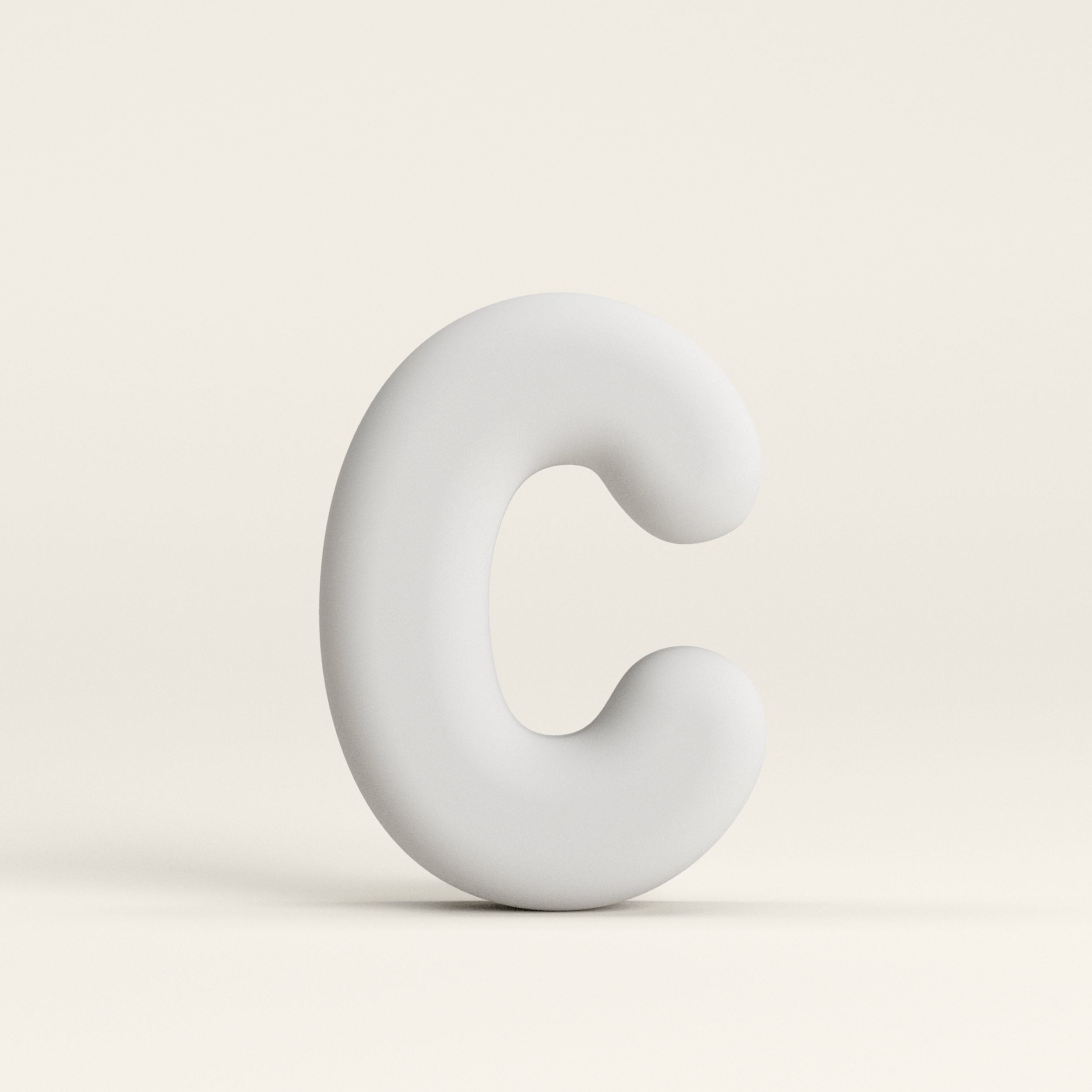 Letter C – Unglazed ceramic decor