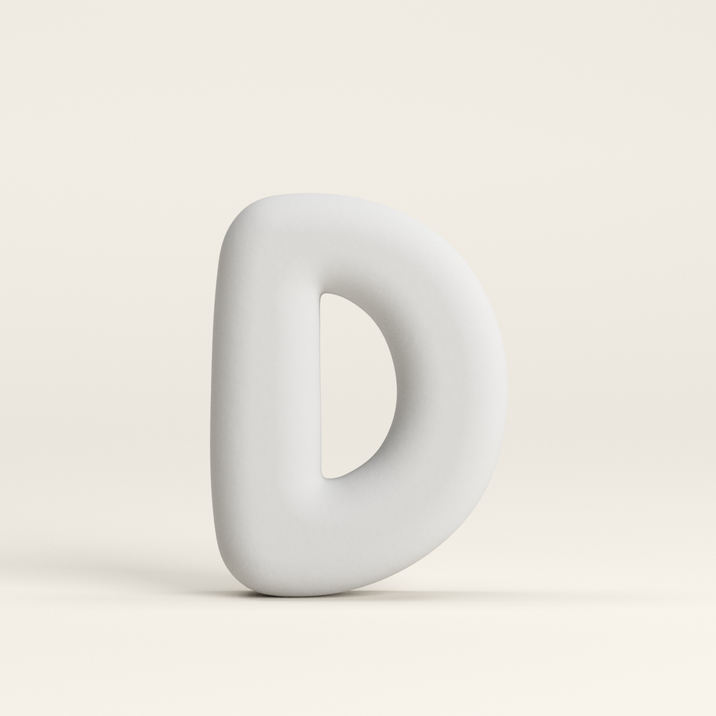 Letter D – Unglazed ceramic decor