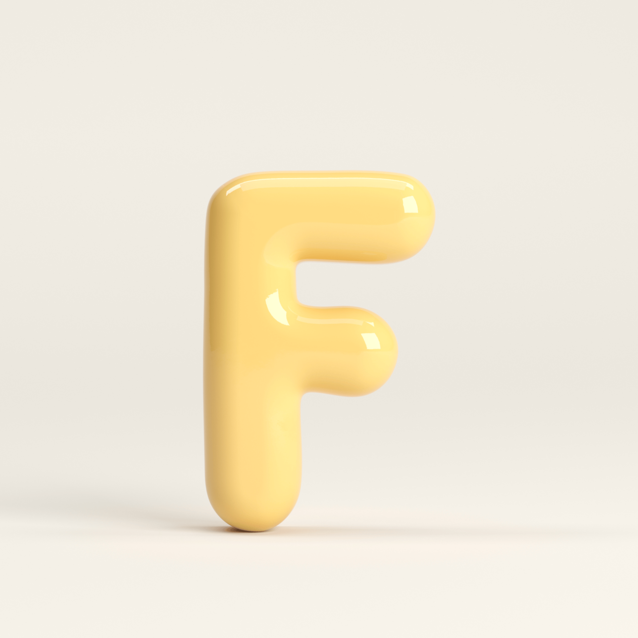 Letter F – handcrafted ceramic decor