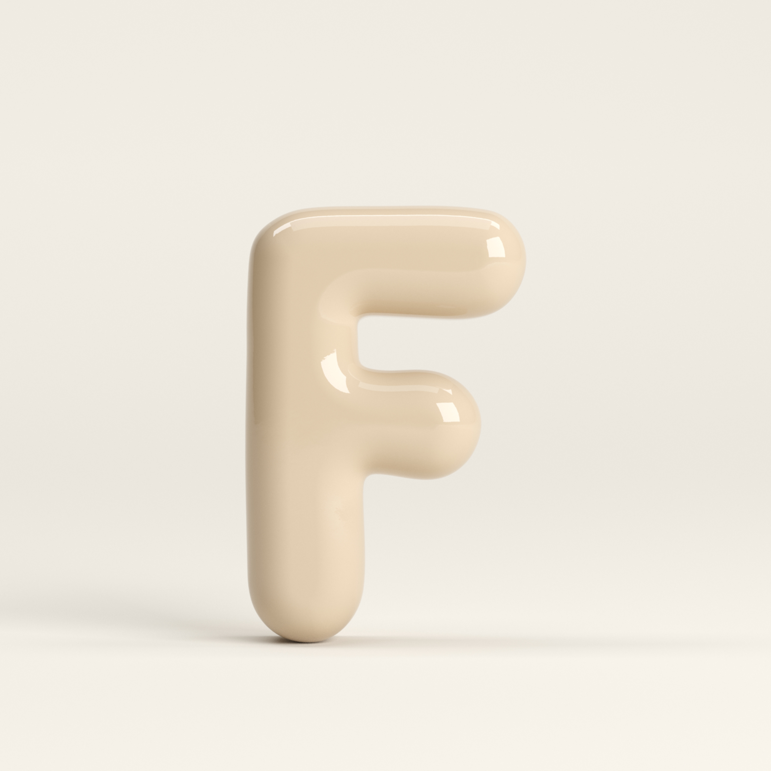 Letter F – handcrafted ceramic decor