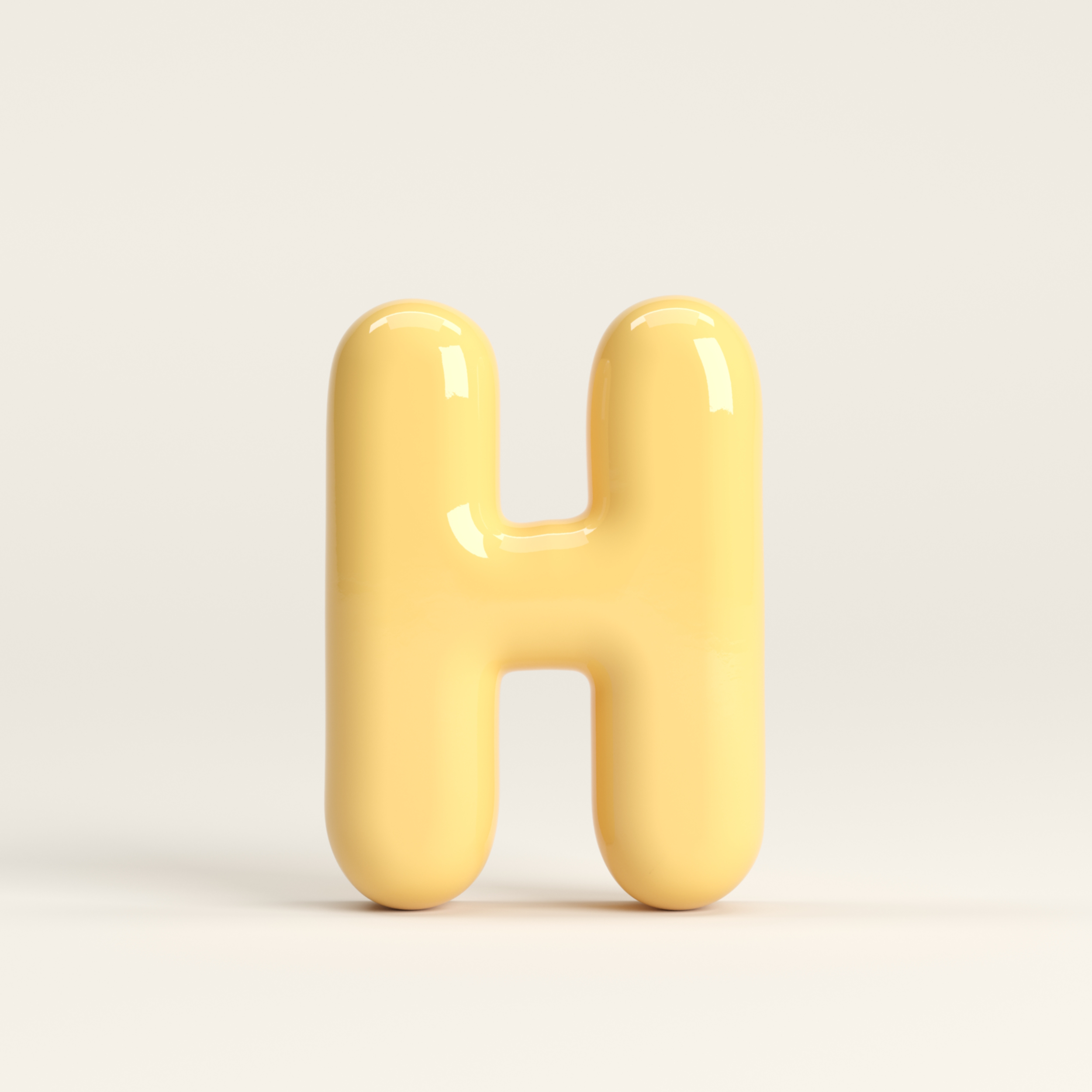 Letter H – handcrafted ceramic decor