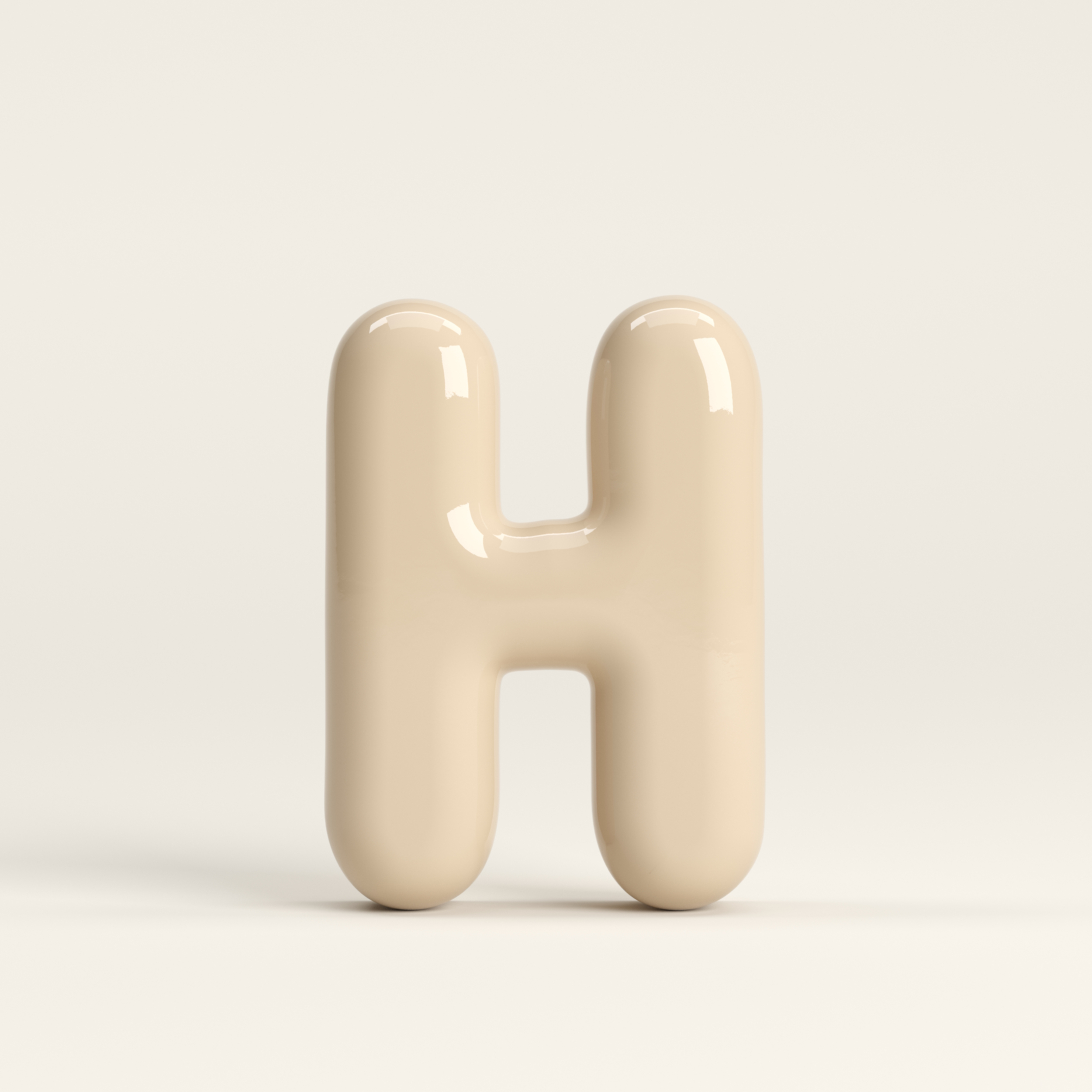 Letter H – handcrafted ceramic decor
