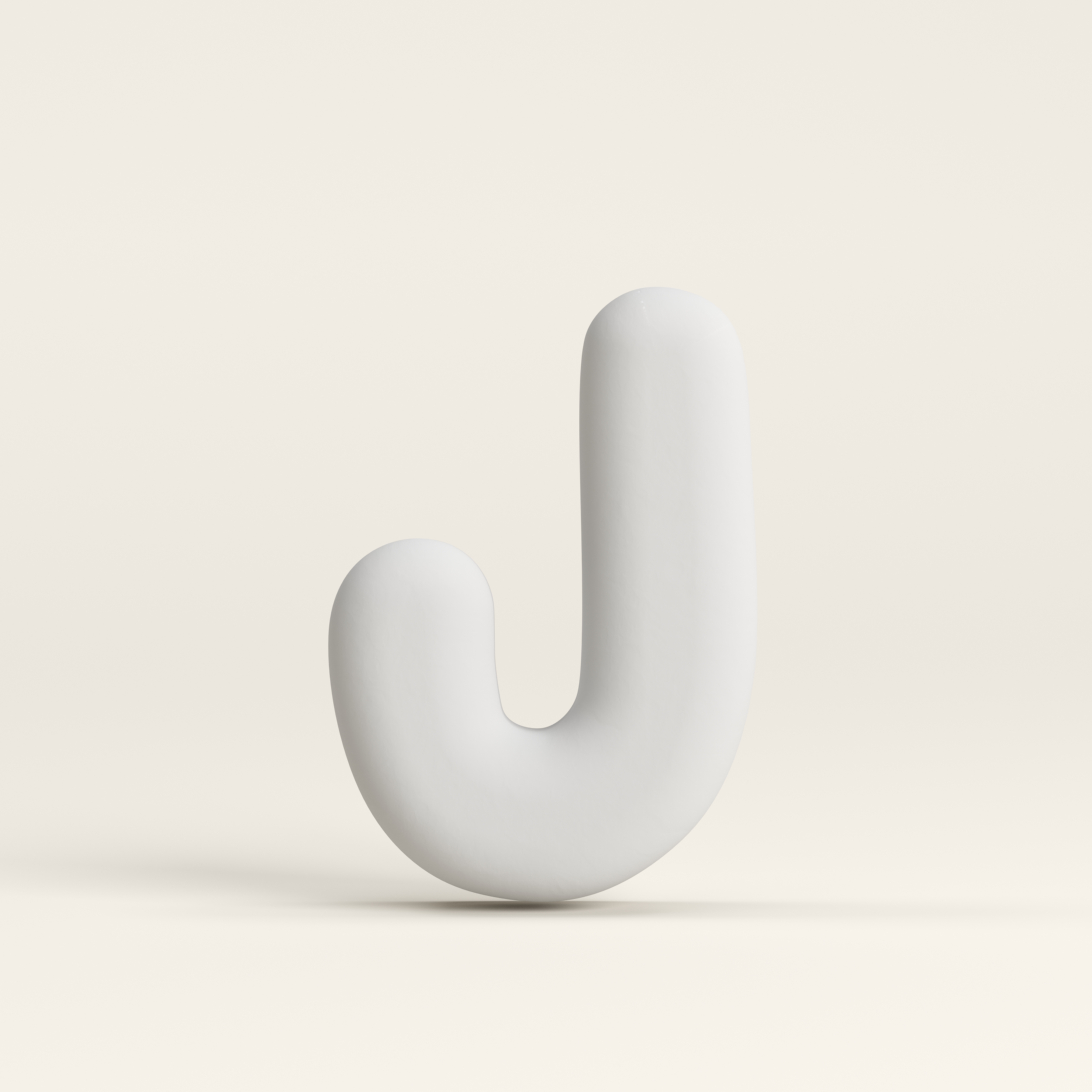 Letter J – Unglazed ceramic decor