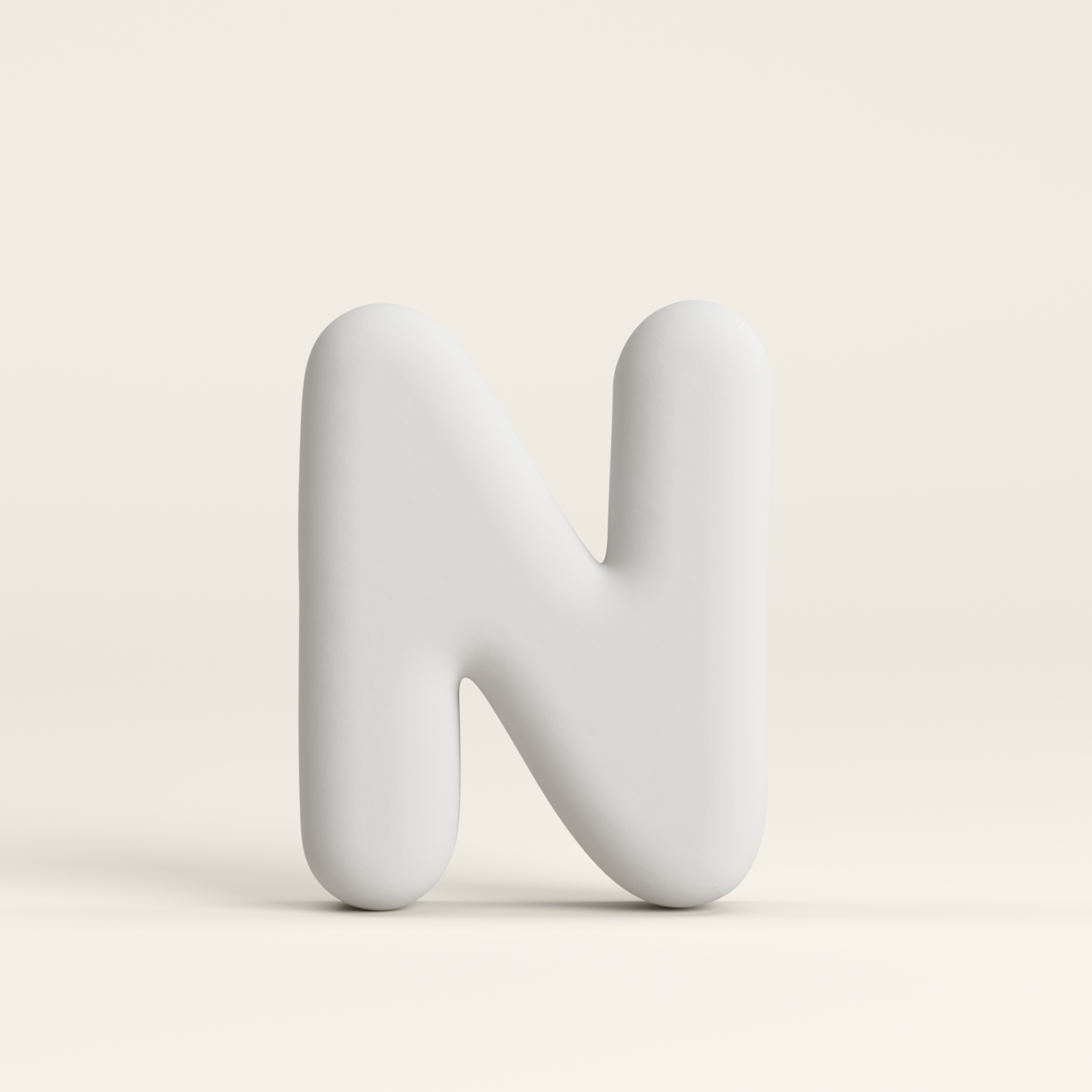 Letter N – Unglazed ceramic decor