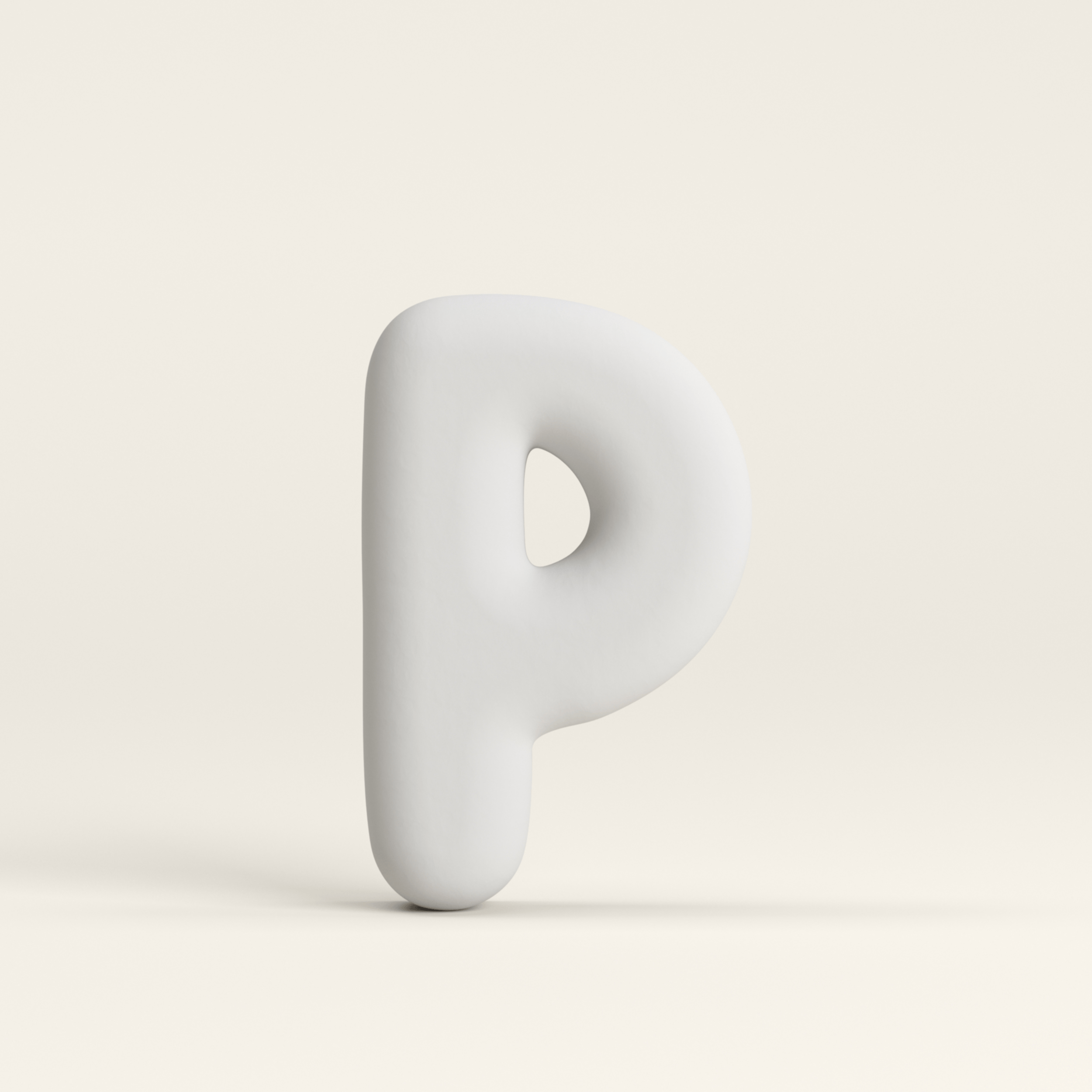 Letter P – Unglazed ceramic decor
