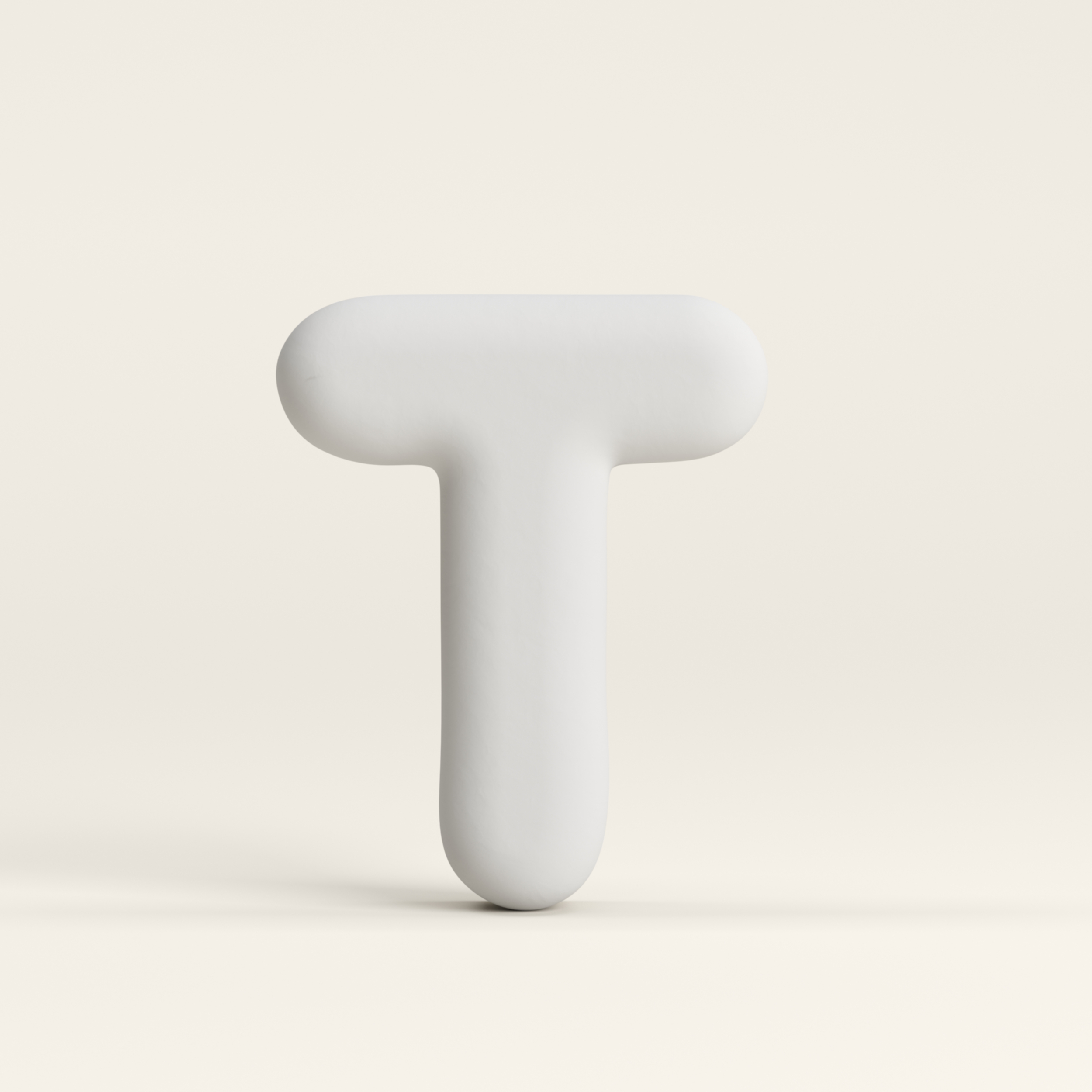 Letter T – Unglazed ceramic decor