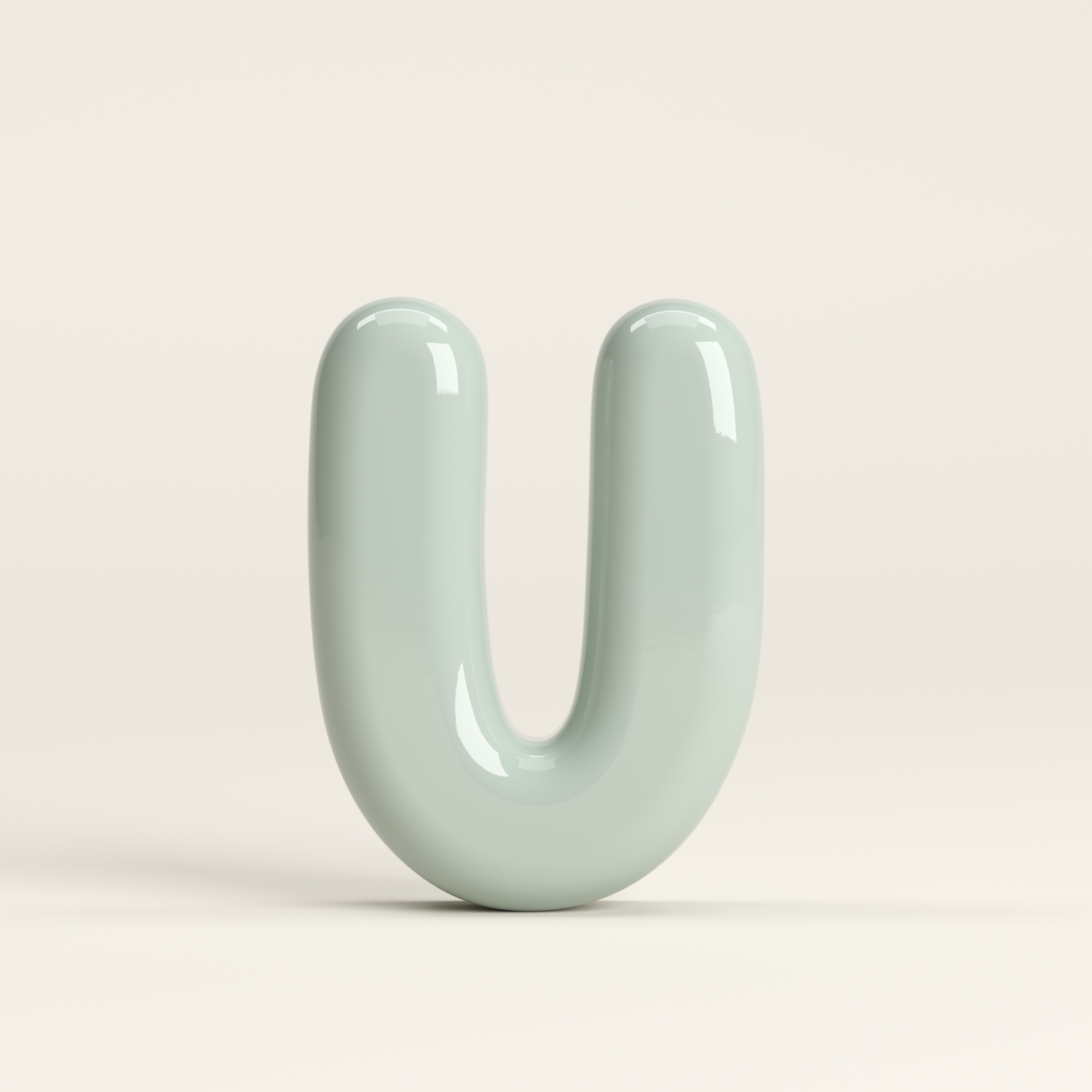 Letter U – handcrafted ceramic decor