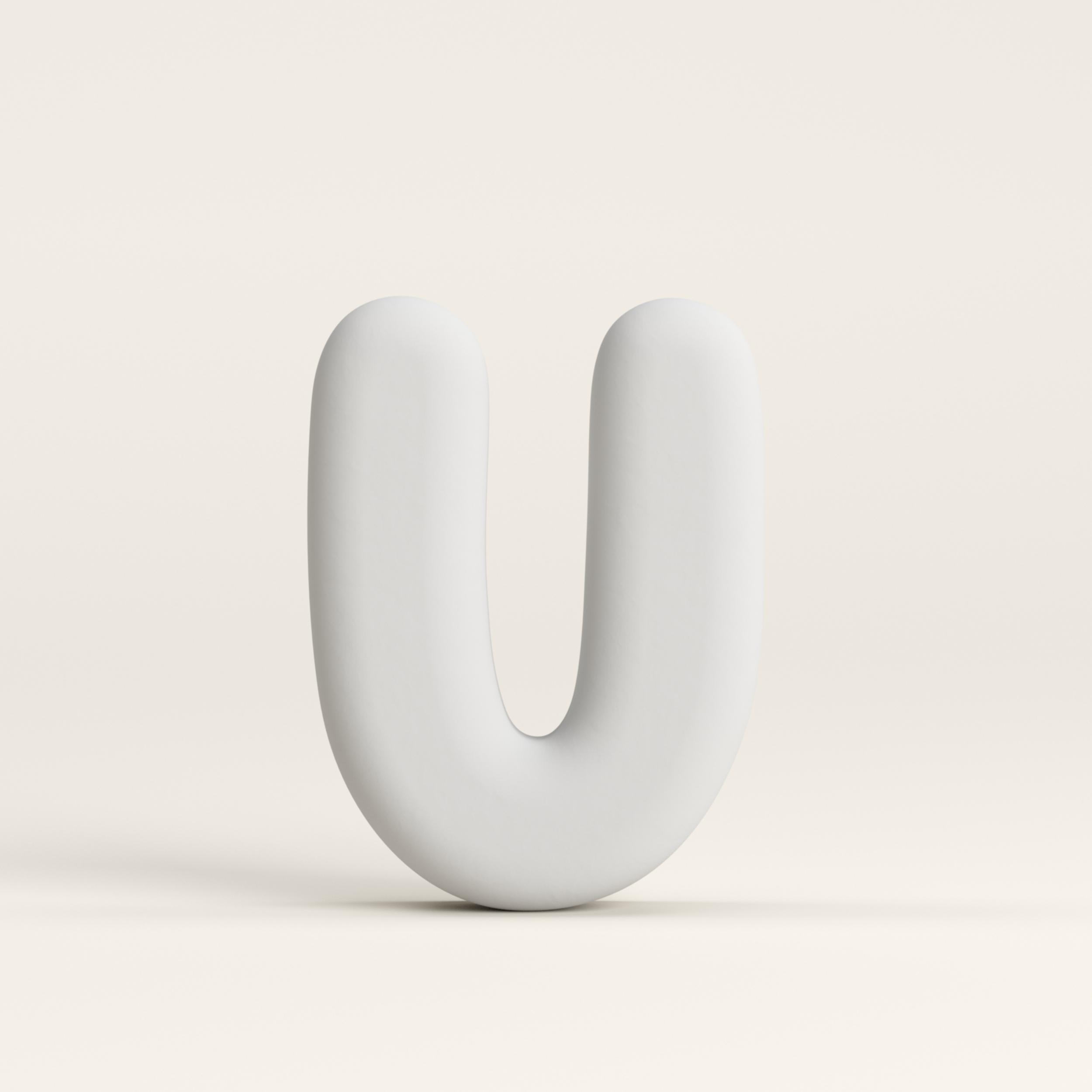 Letter U – Unglazed ceramic decor