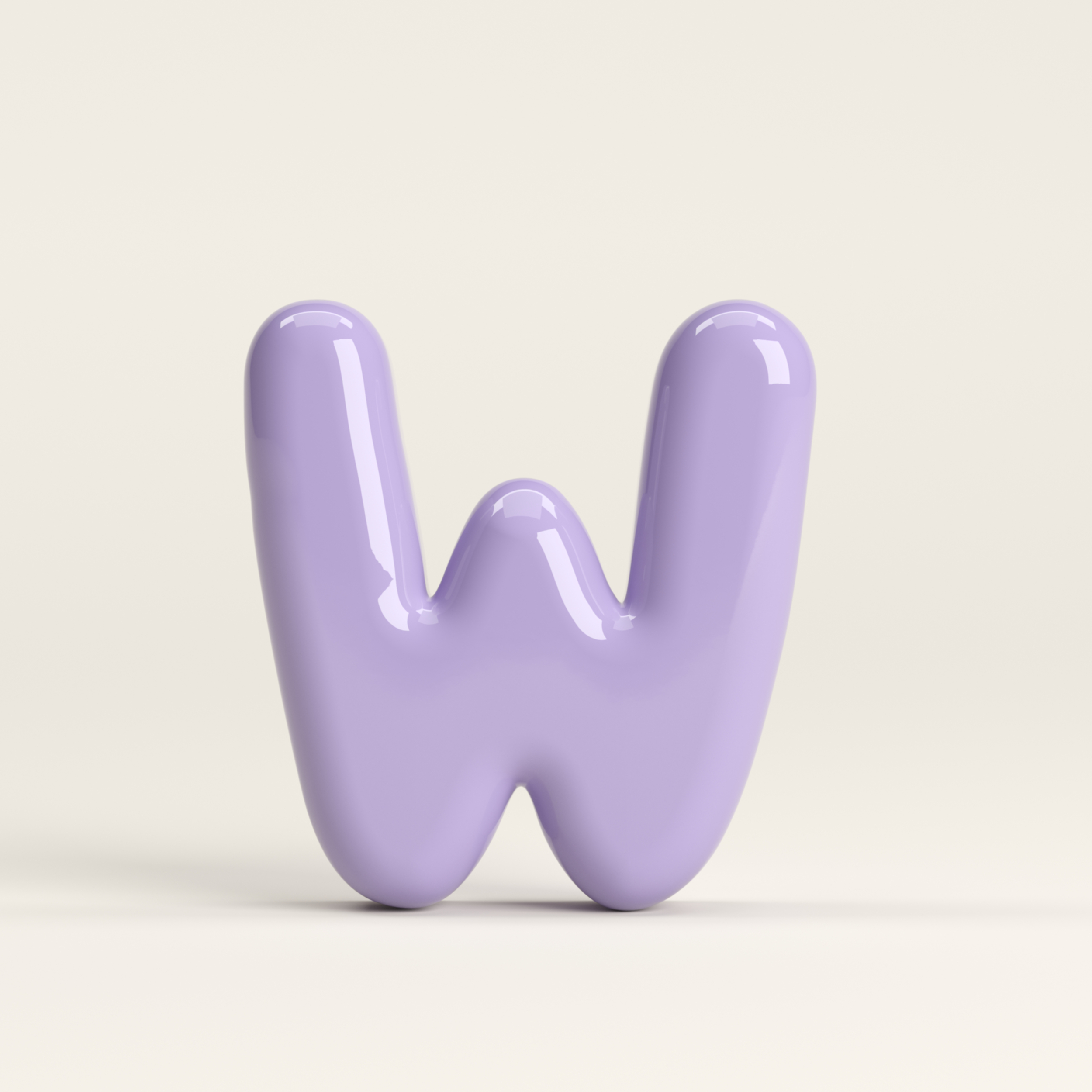 Letter W – handcrafted ceramic decor