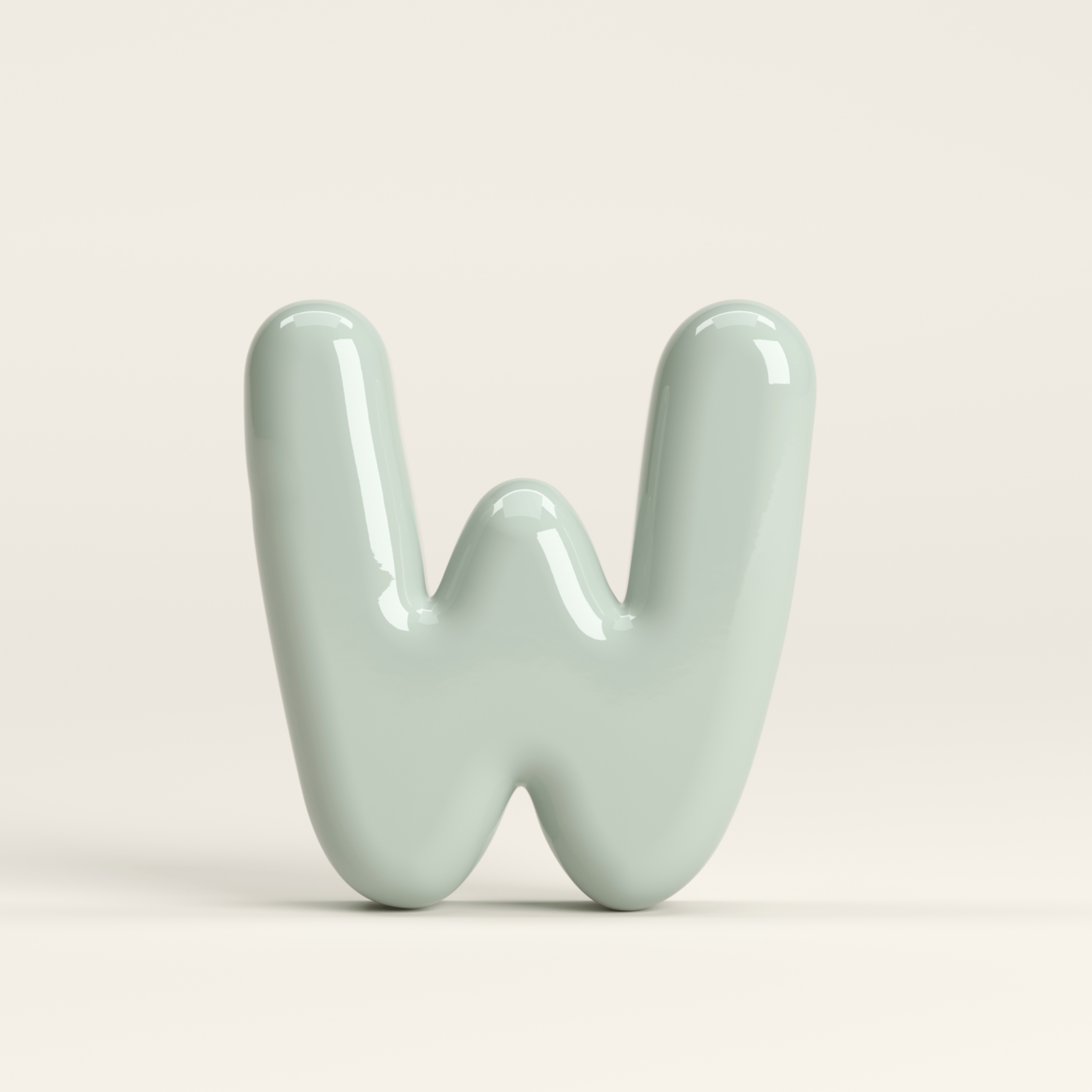 Letter W – handcrafted ceramic decor