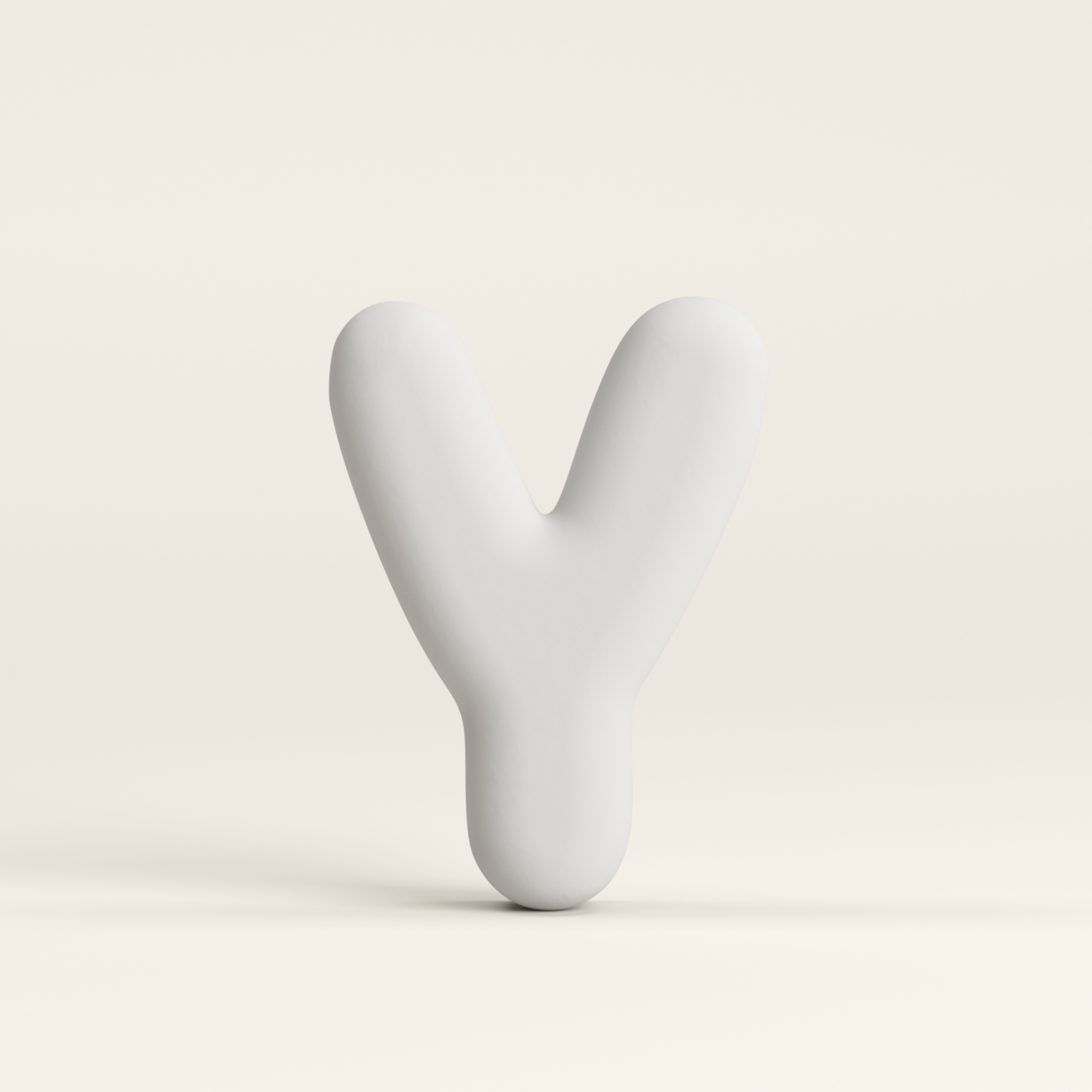 Letter Y – Unglazed ceramic decor