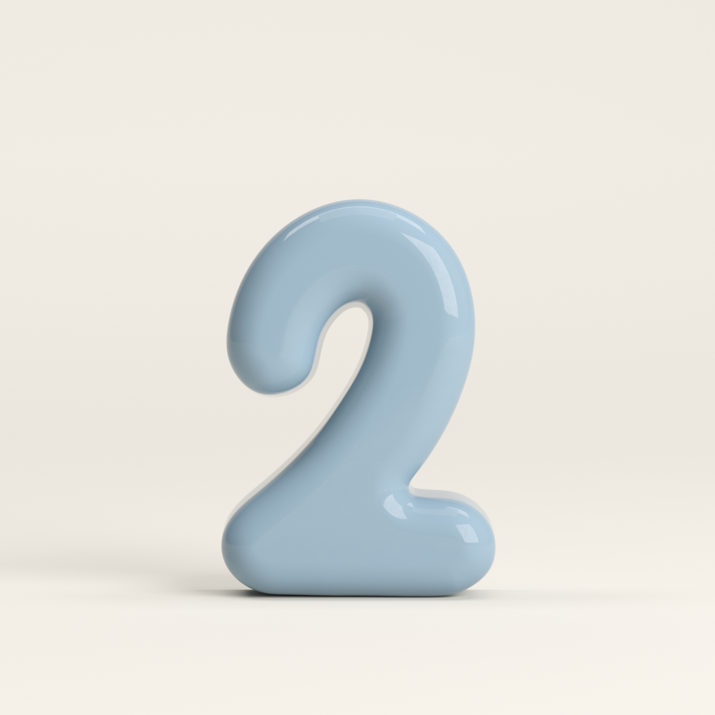 Number 2 – handcrafted ceramic decor