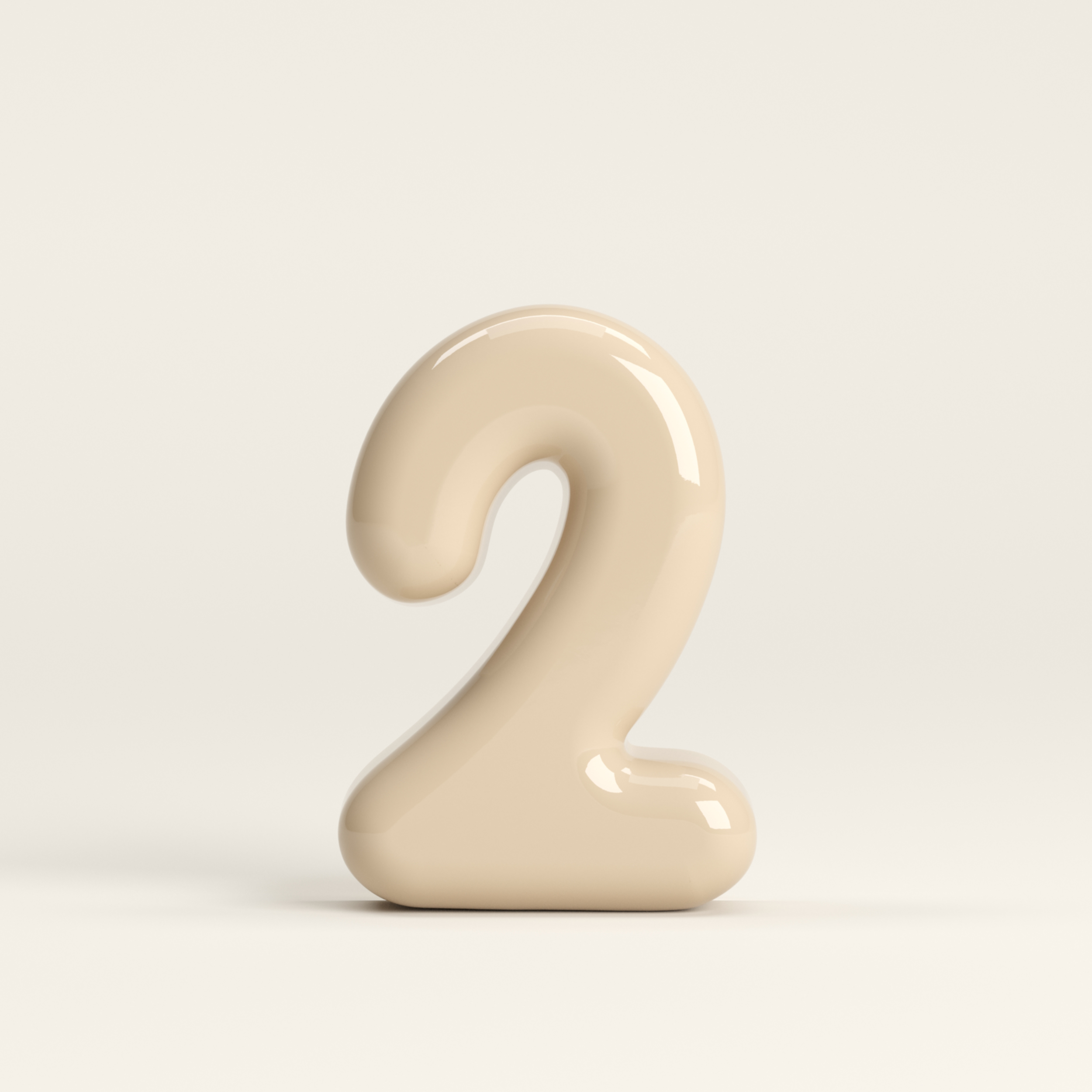 Number 2 – handcrafted ceramic decor