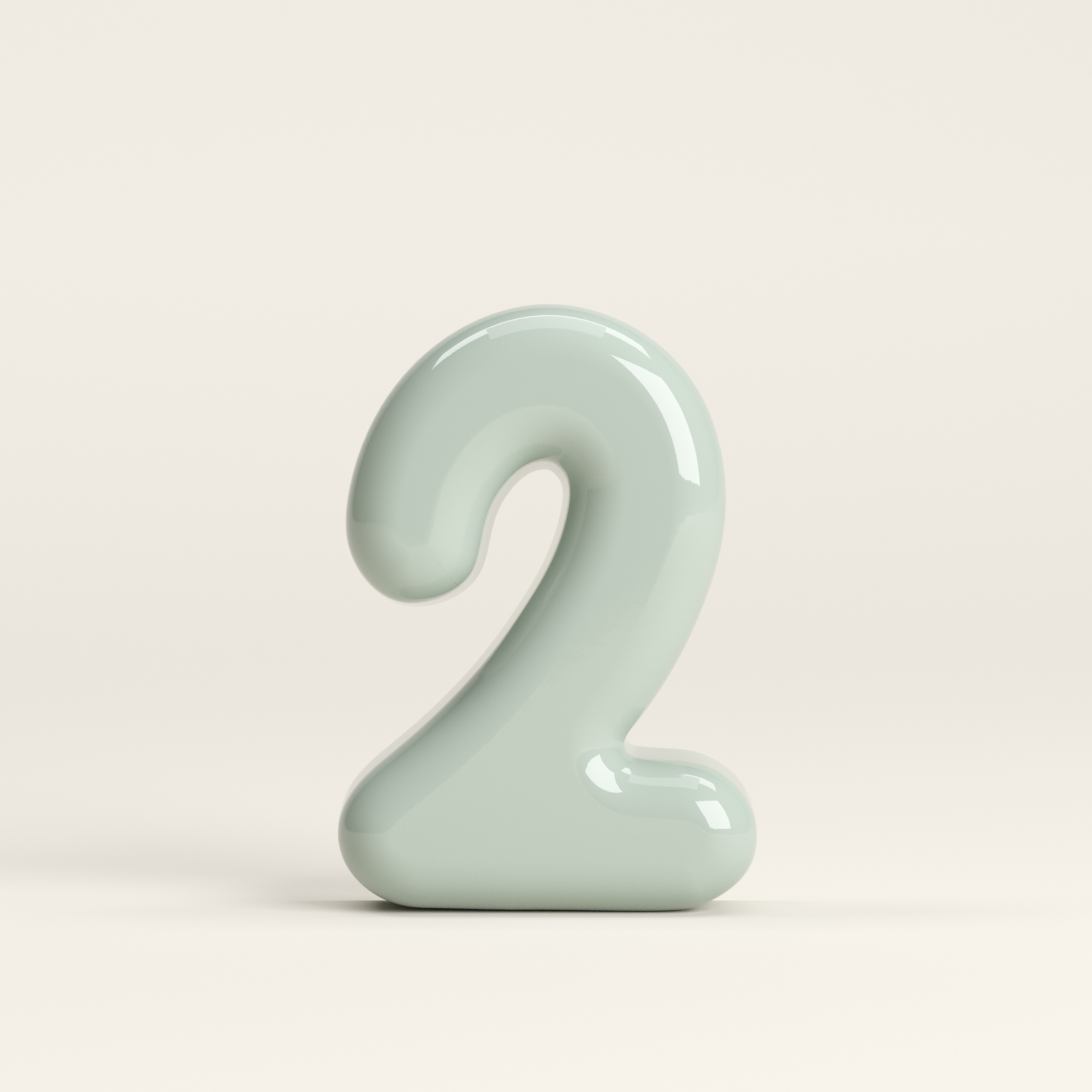 Number 2 – handcrafted ceramic decor