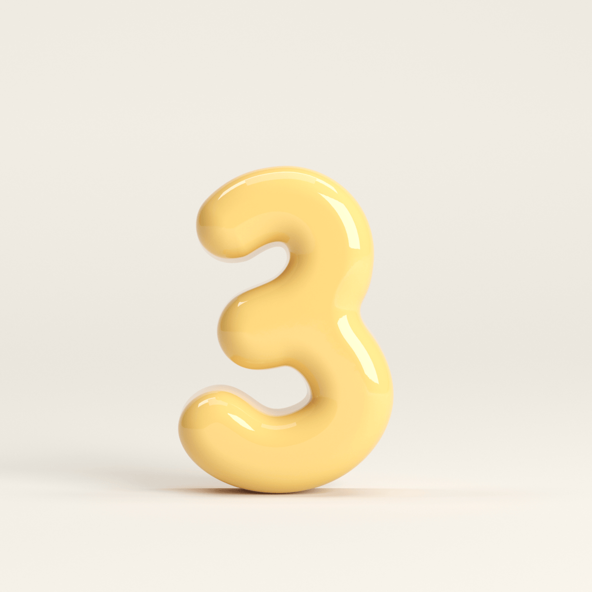Number 3 – handcrafted ceramic decor