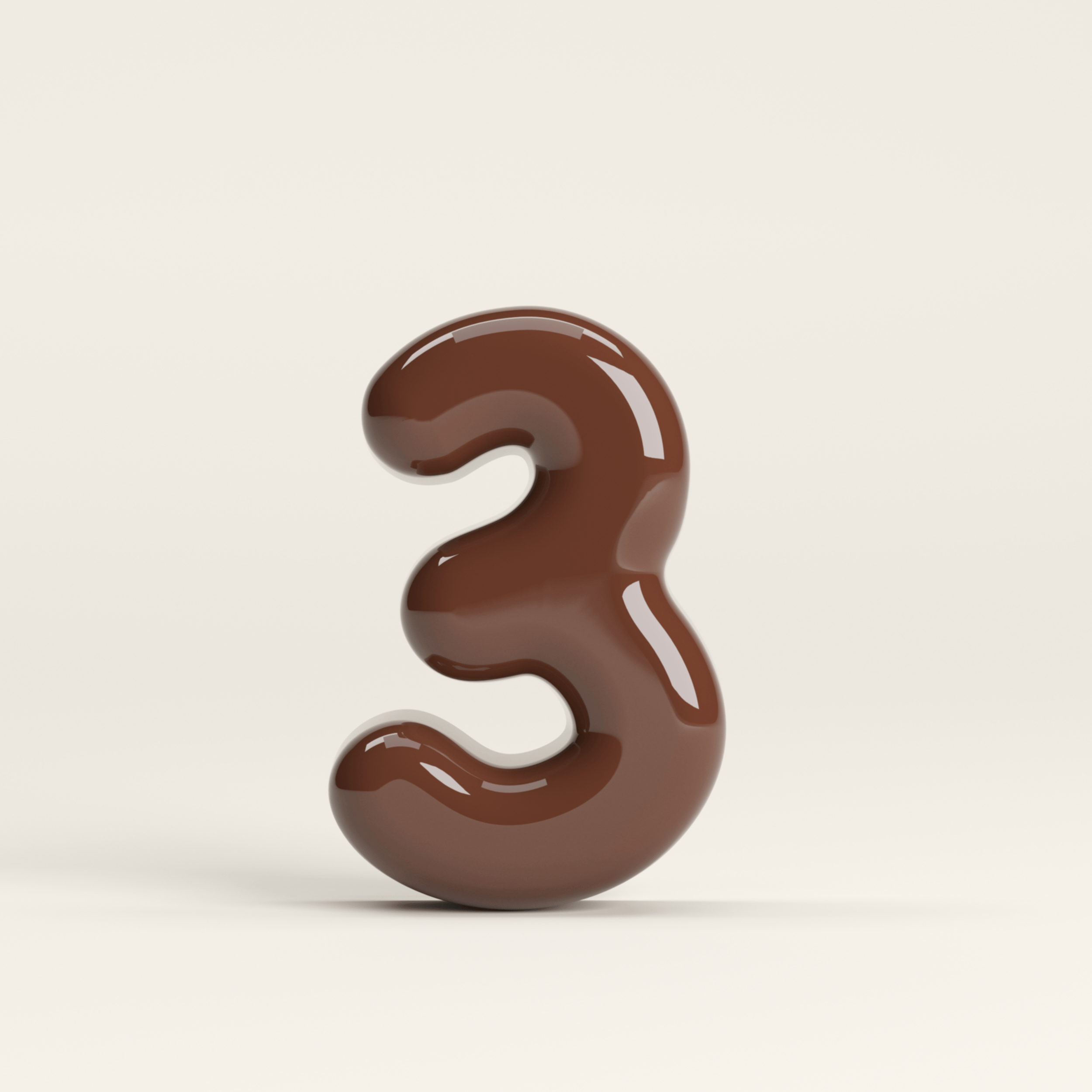 Number 3 – handcrafted ceramic decor