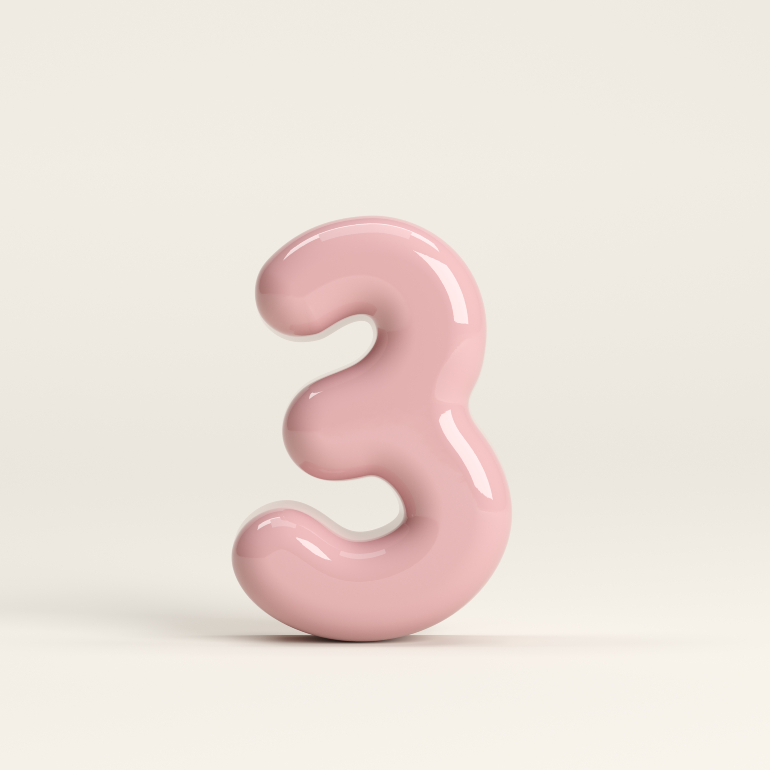 Number 3 – handcrafted ceramic decor