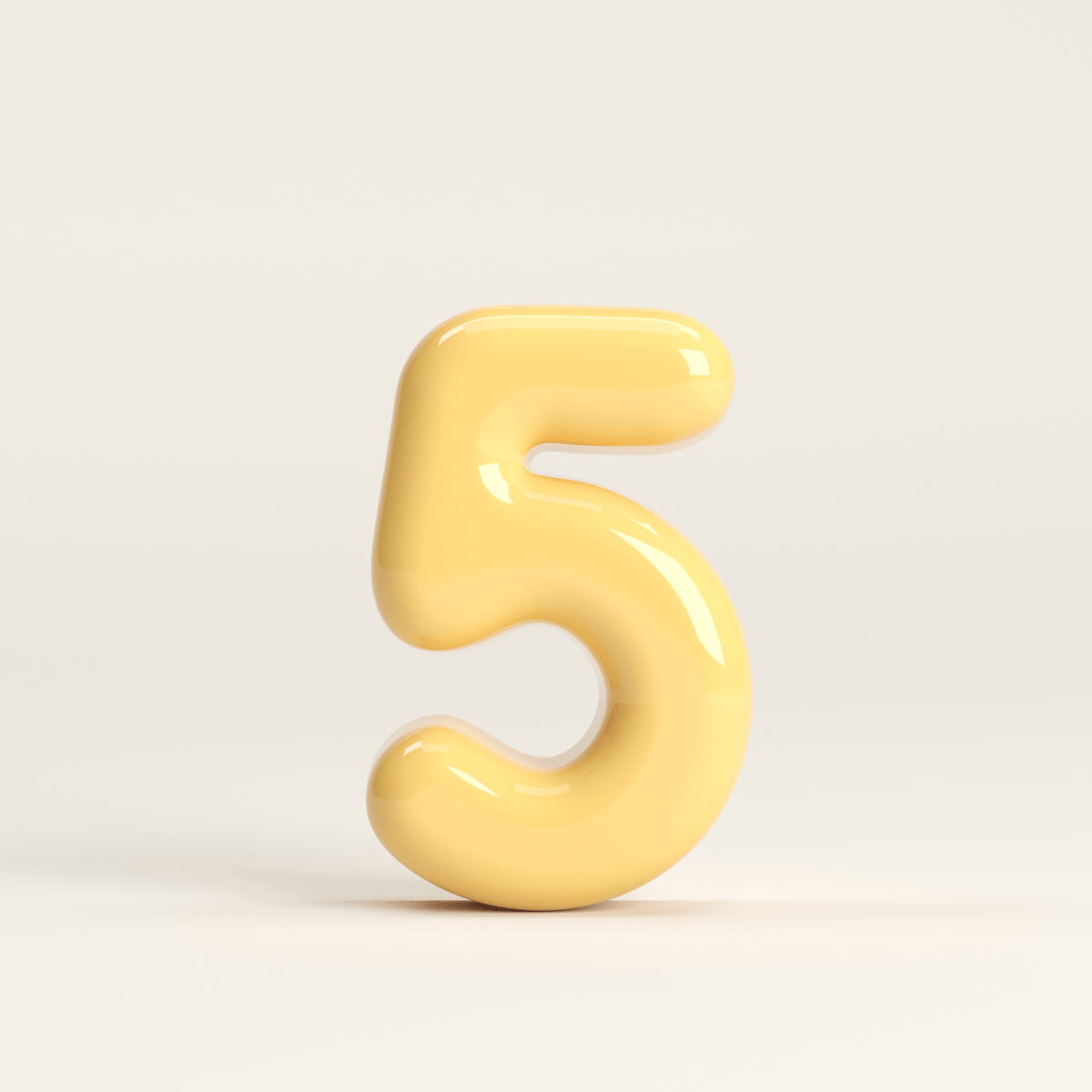 Number 5 – handcrafted ceramic decor