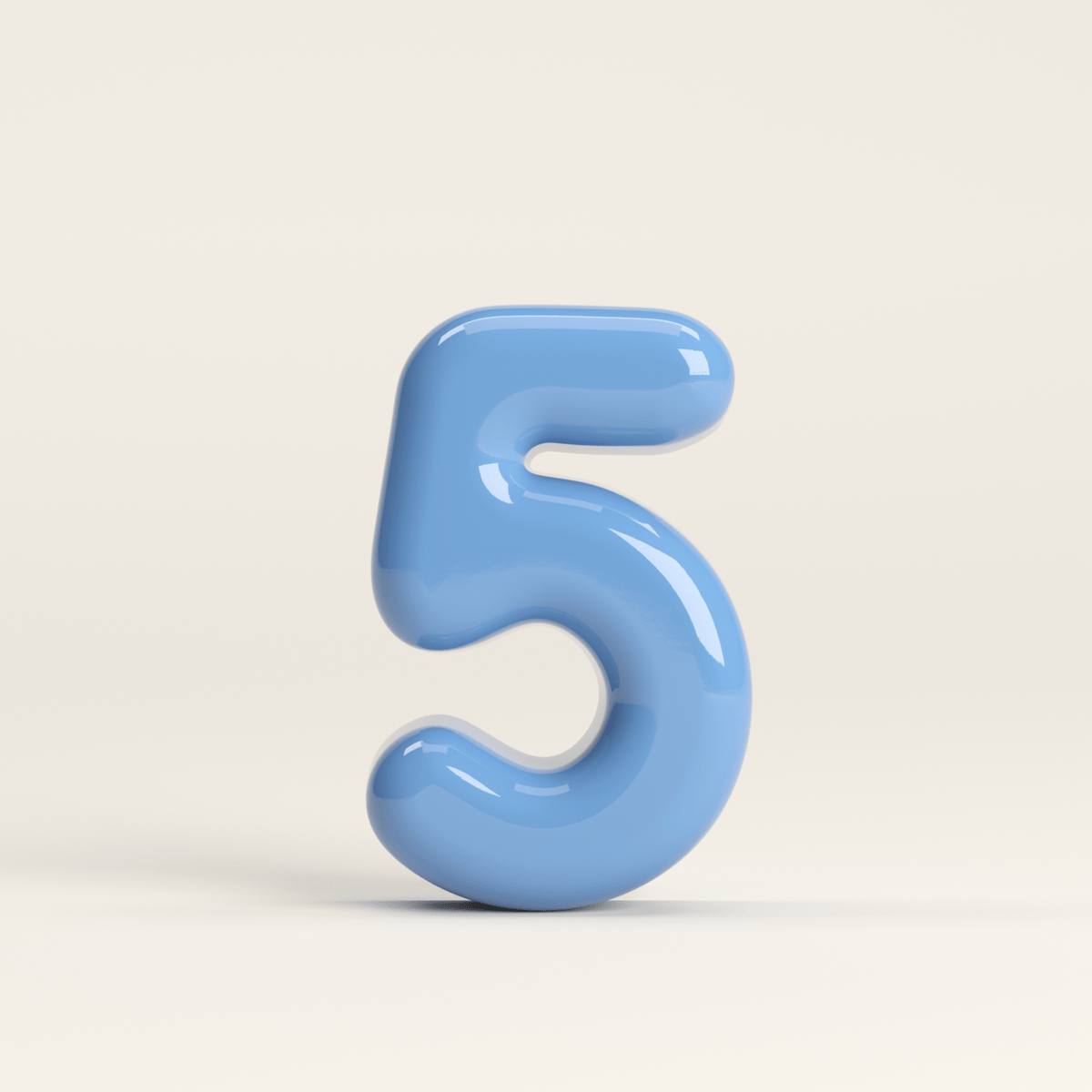 Number 5 – handcrafted ceramic decor