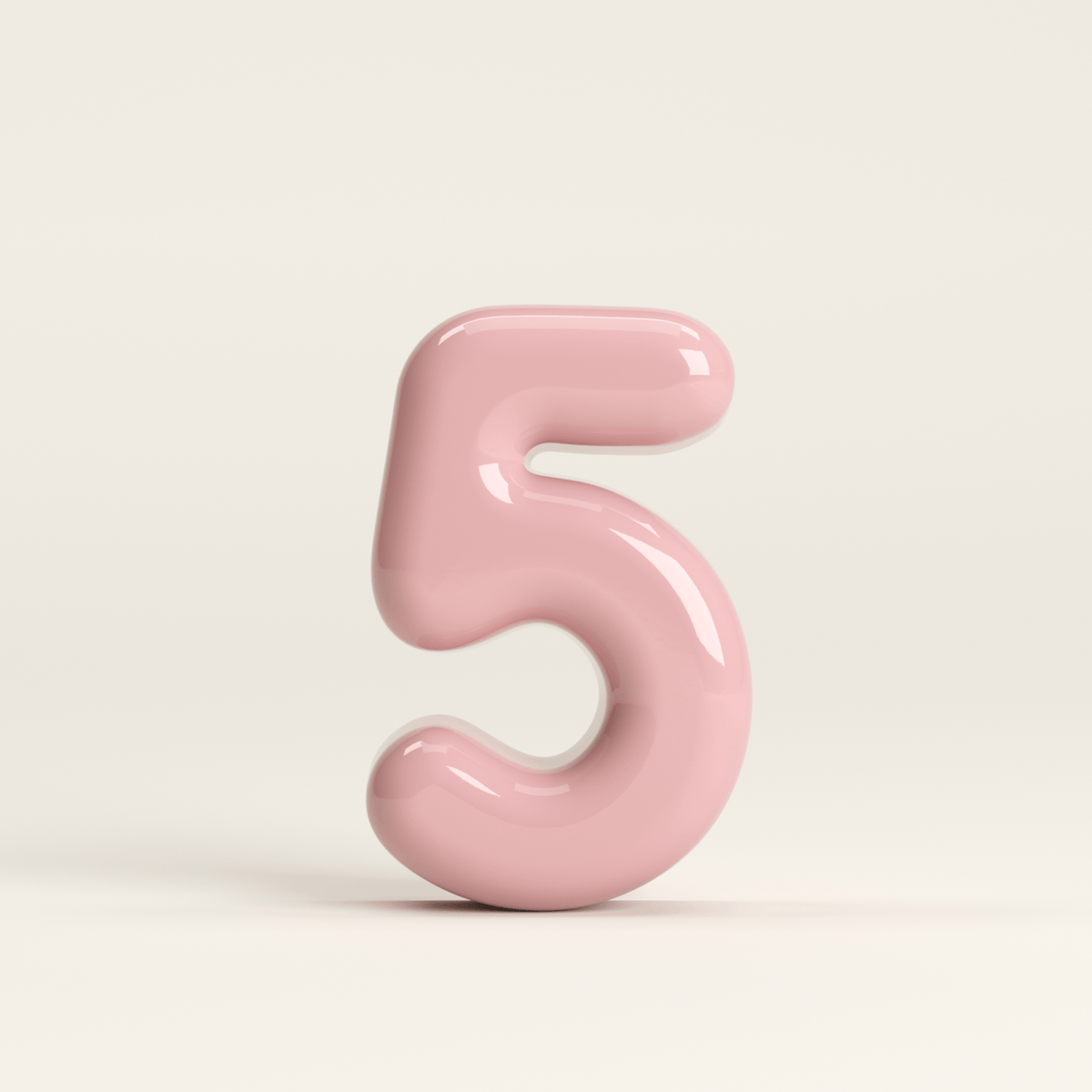 Number 5 – handcrafted ceramic decor