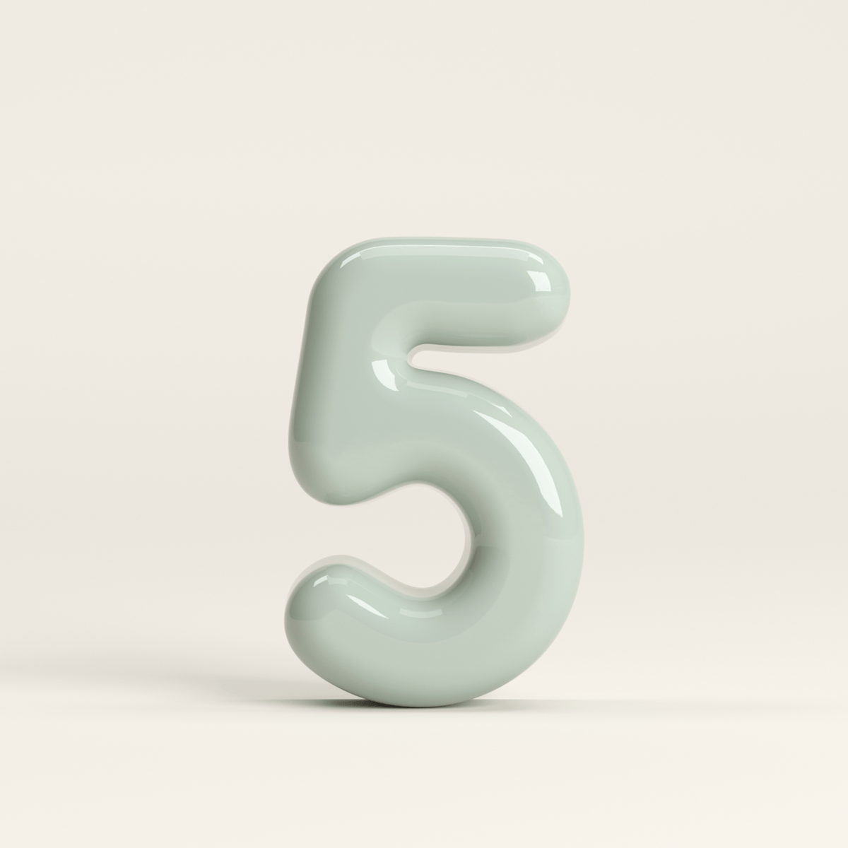 Number 5 – handcrafted ceramic decor