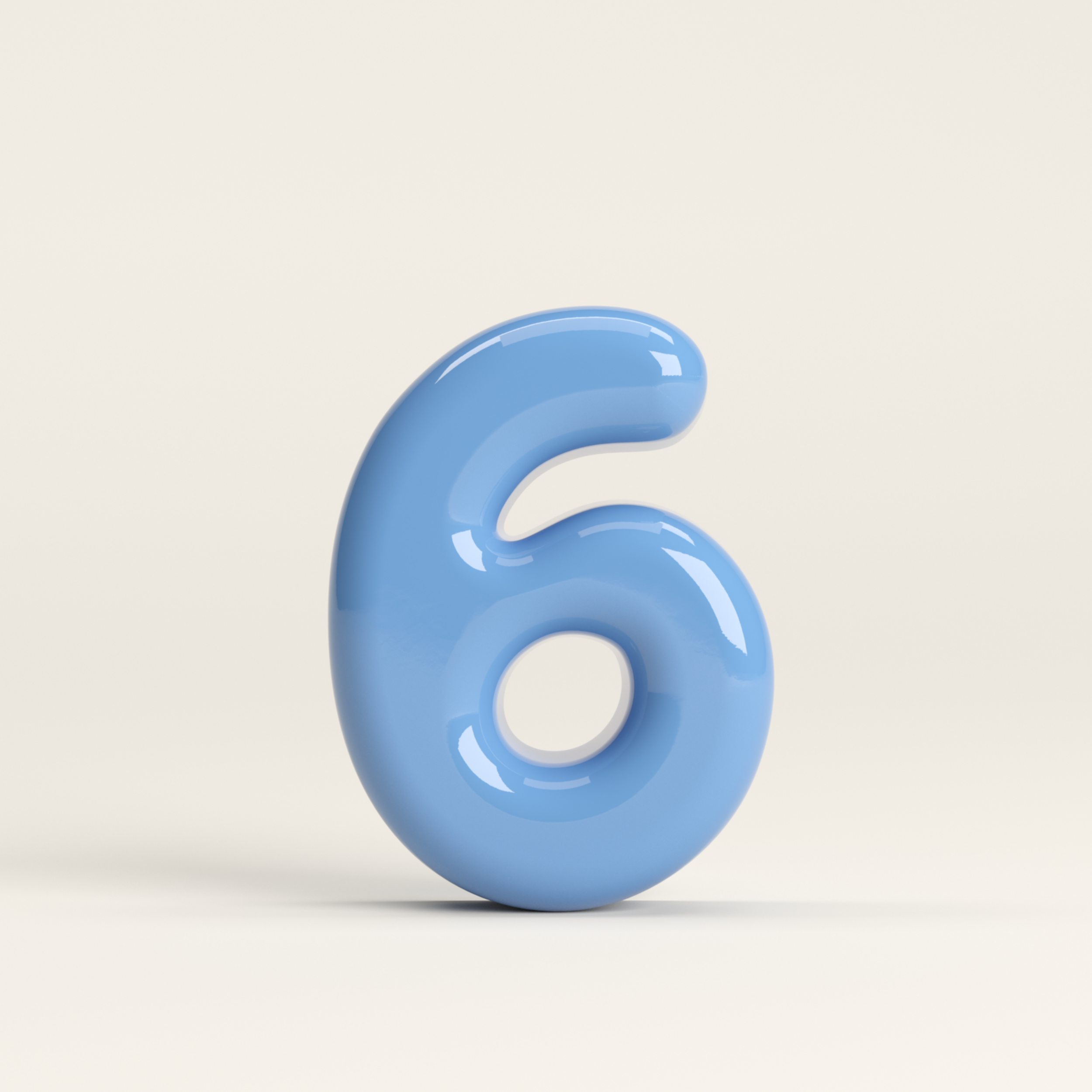 Number 6 – handcrafted ceramic decor