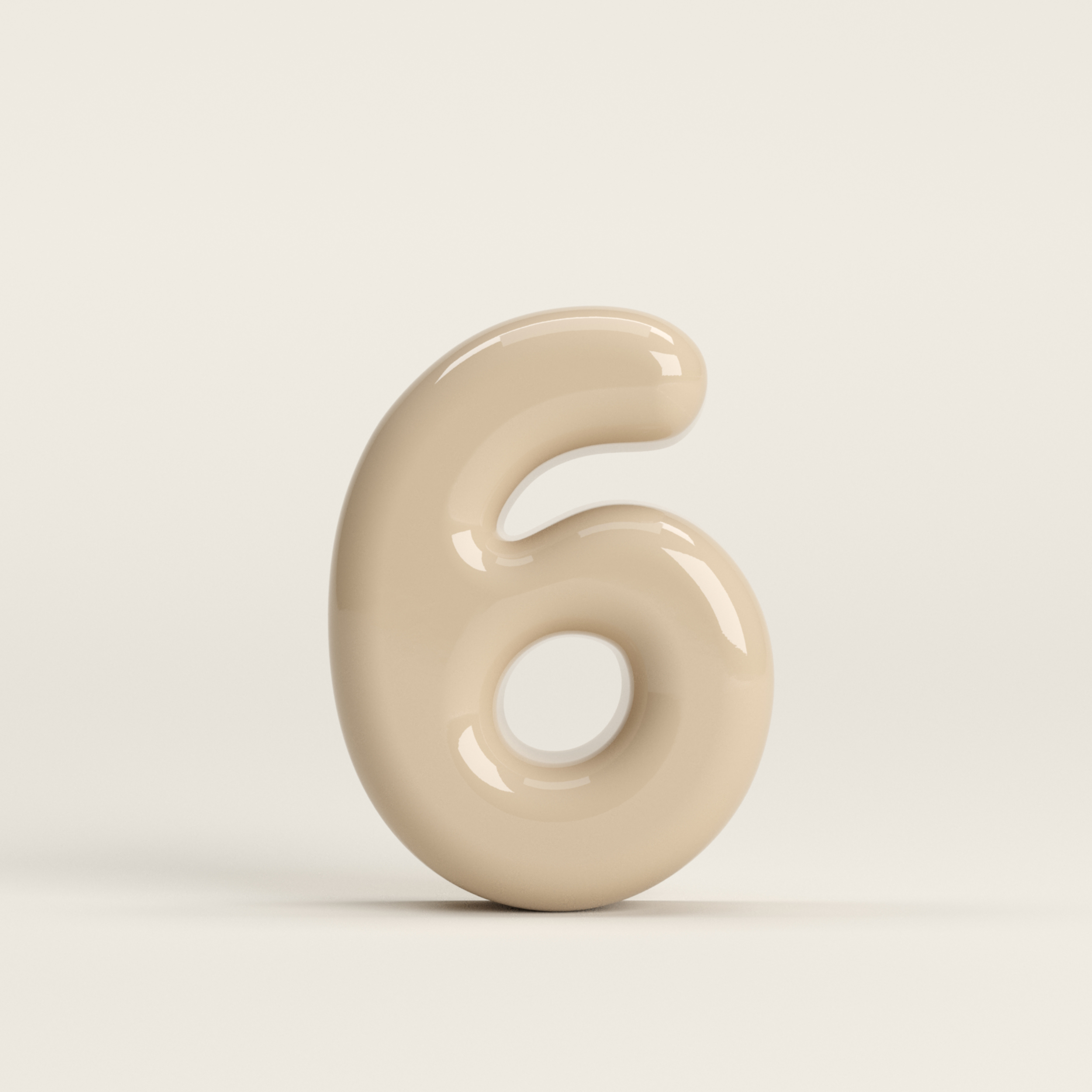 Number 6 – handcrafted ceramic decor