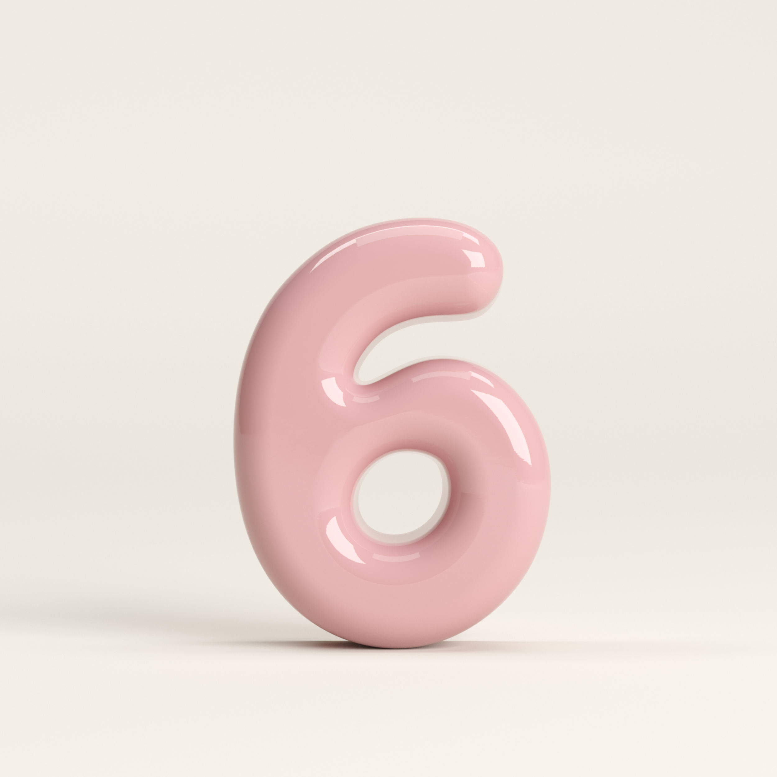 Number 6 – handcrafted ceramic decor