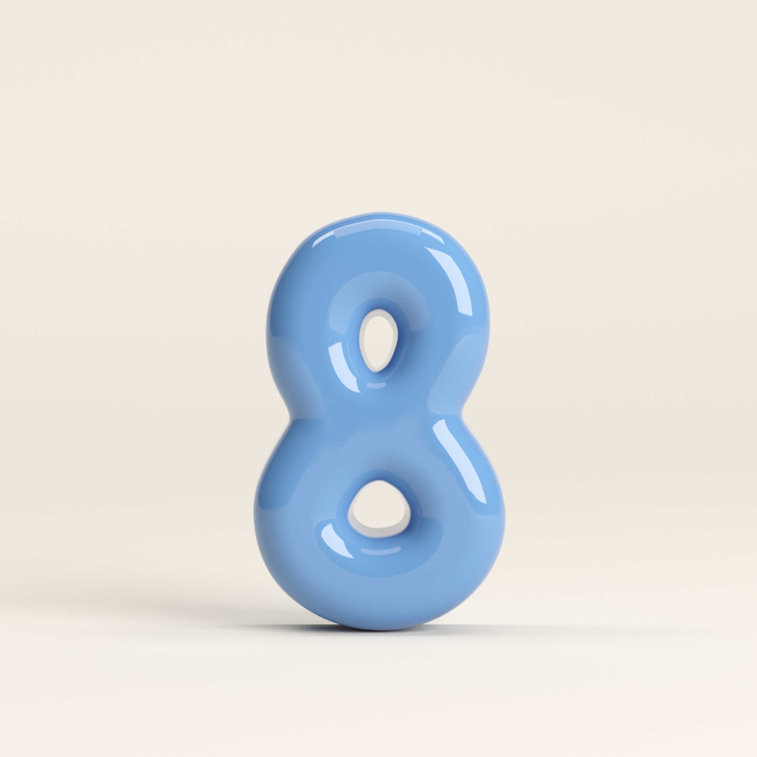Number 8 – handcrafted ceramic decor