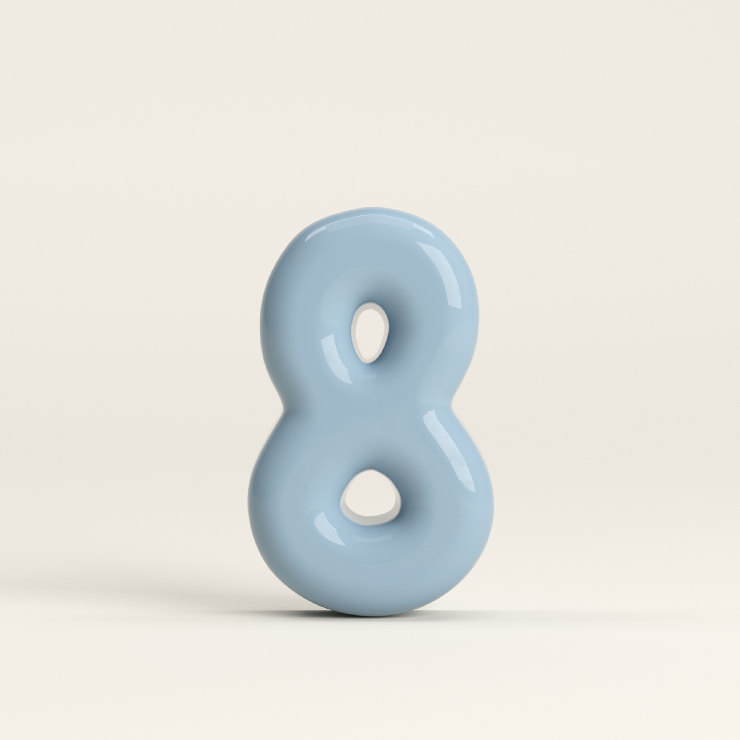 Number 8 – handcrafted ceramic decor