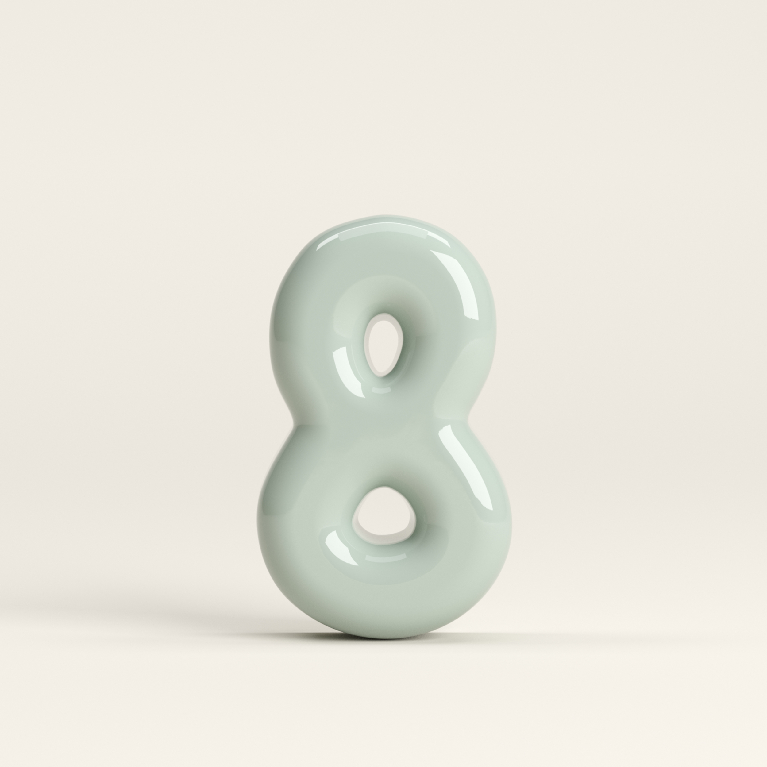 Number 8 – handcrafted ceramic decor