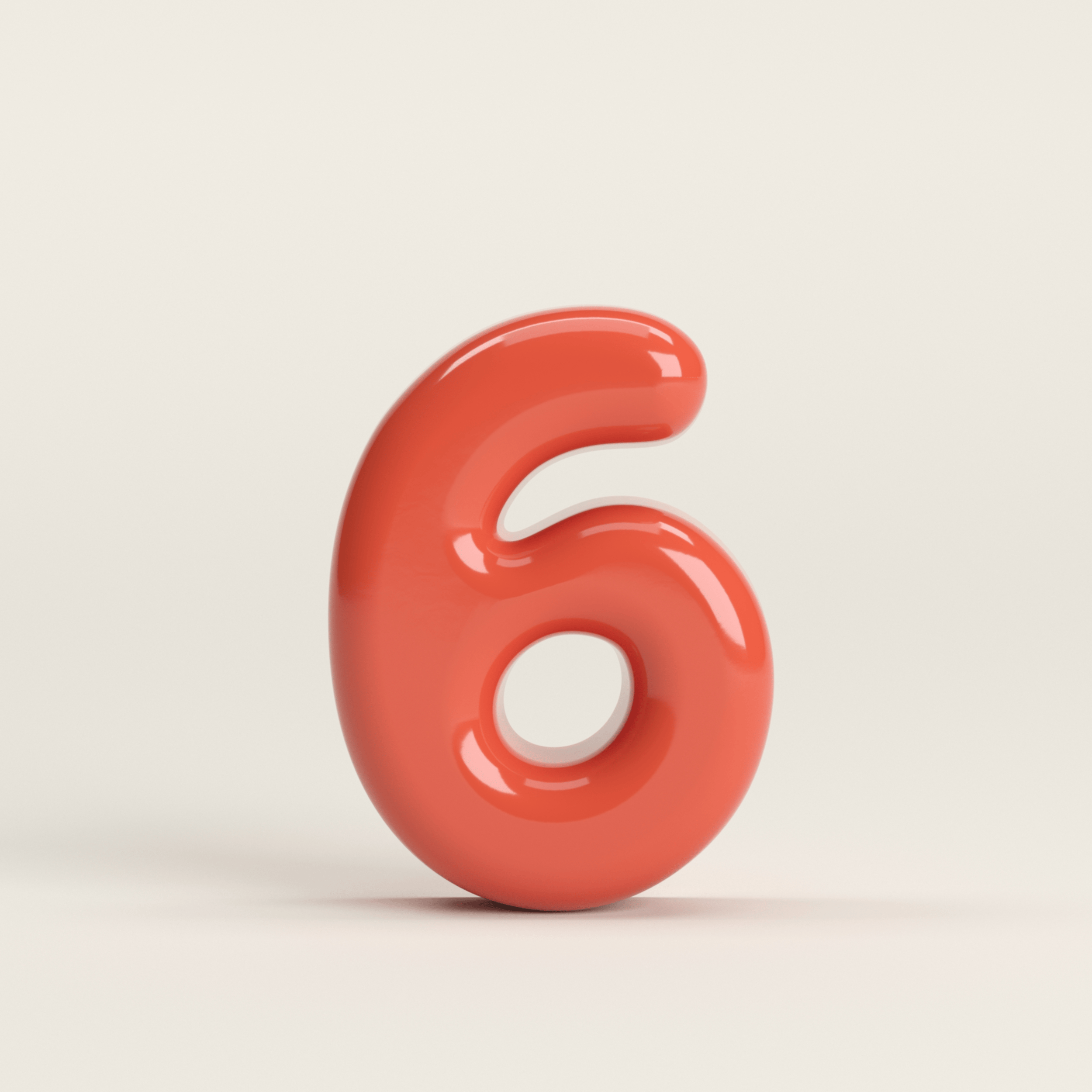 Number 6 – handcrafted ceramic decor