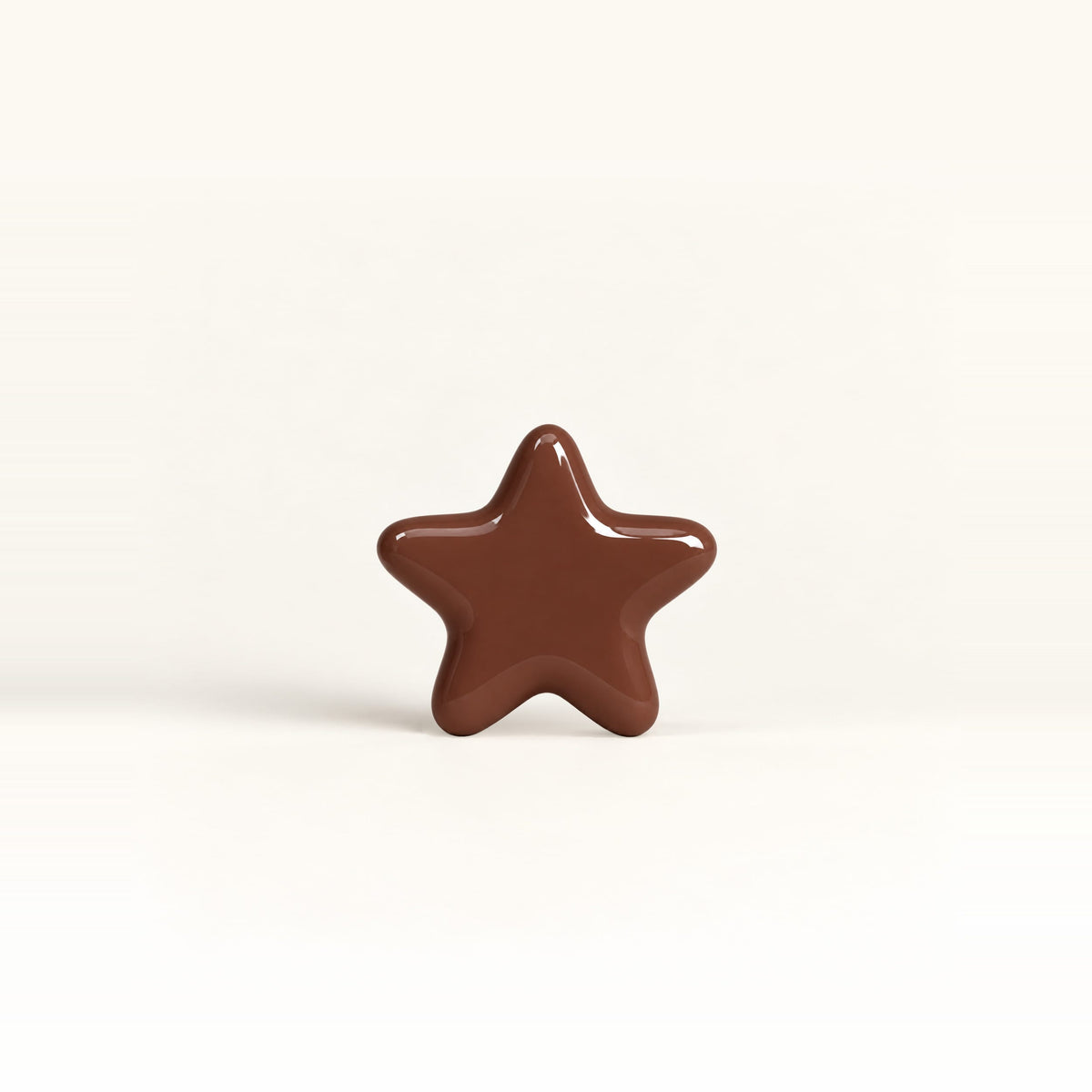 Star 2 – handcrafted ceramic decor in Deep chocolate brown