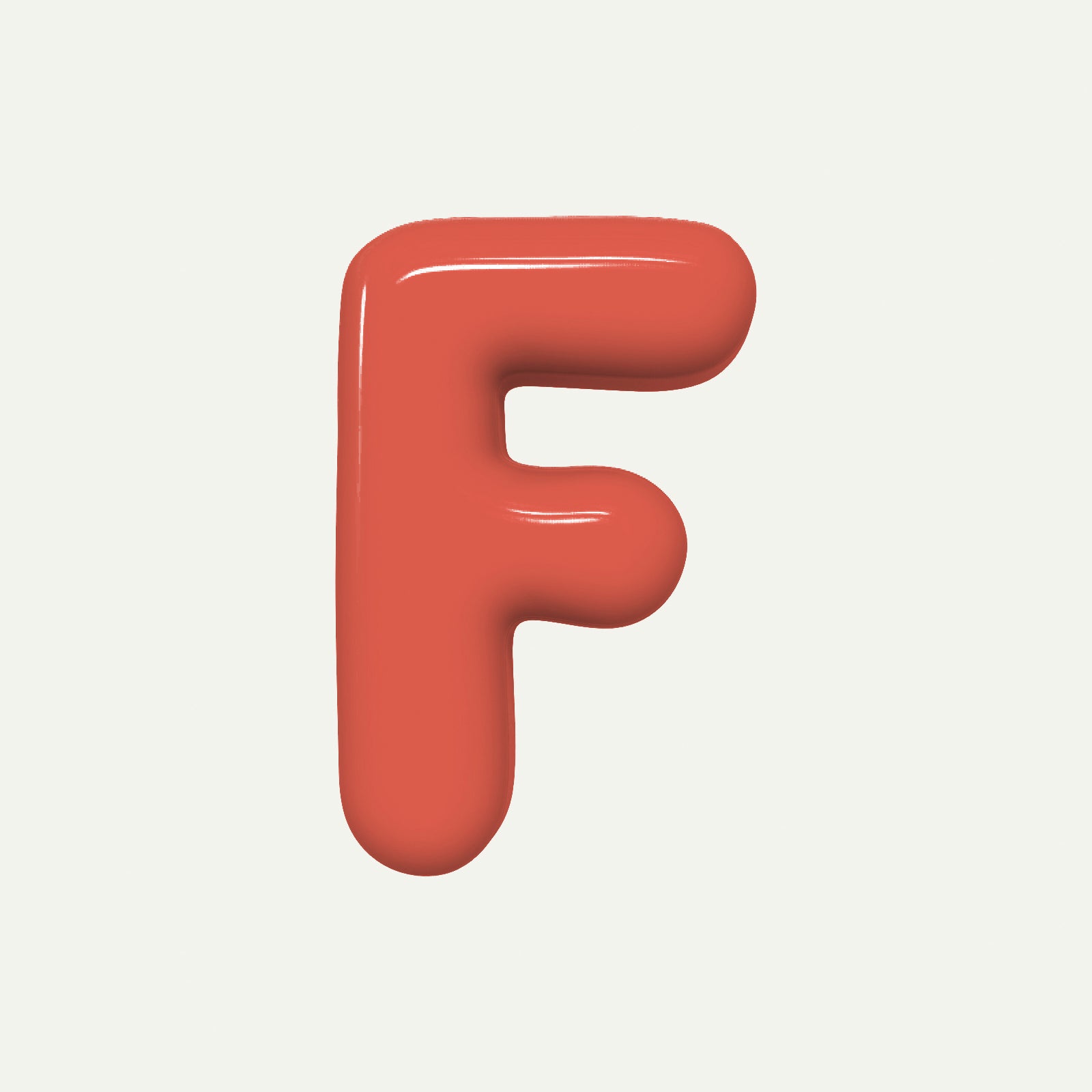 Letter F – handcrafted ceramic decor