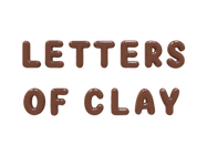 Text 'Letters of Clay' in brown ceramic letters