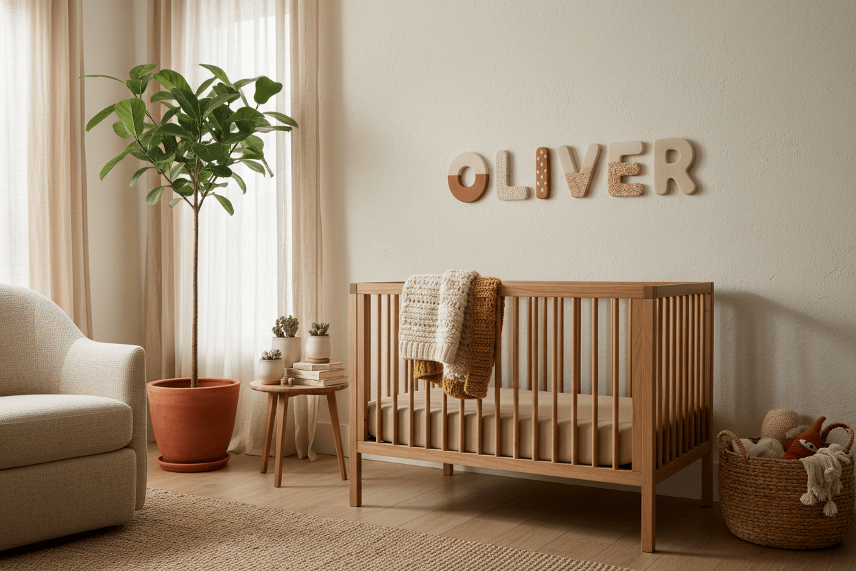 Nursery gallery wall ideas with letters of clay