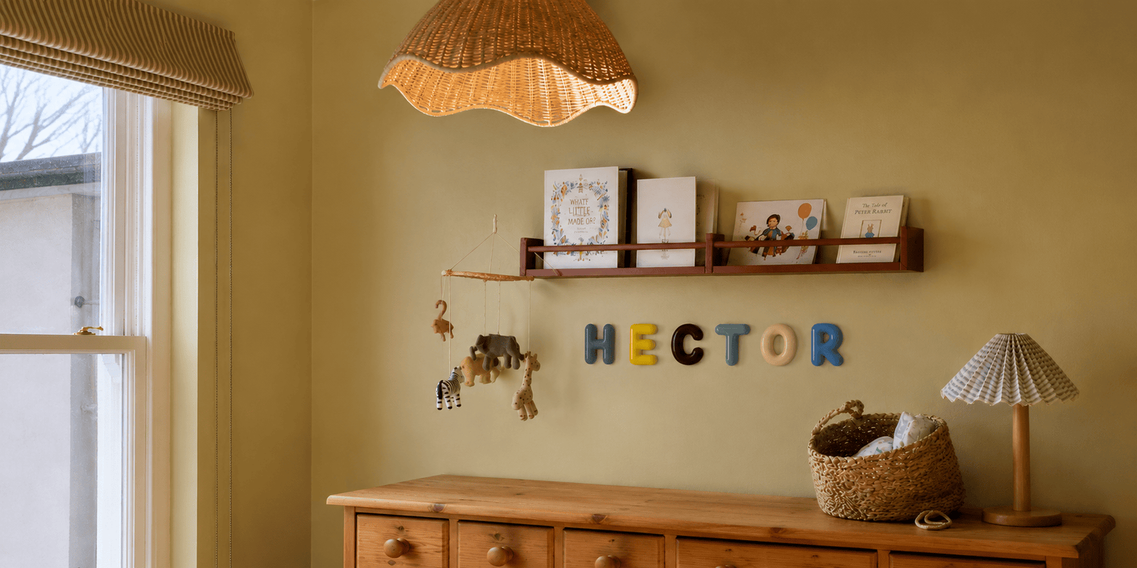 Ceramic letters mounted on a wall