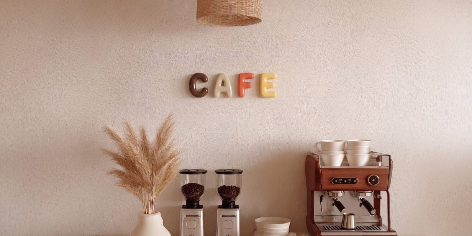 Ceramic letters mounted on a wall