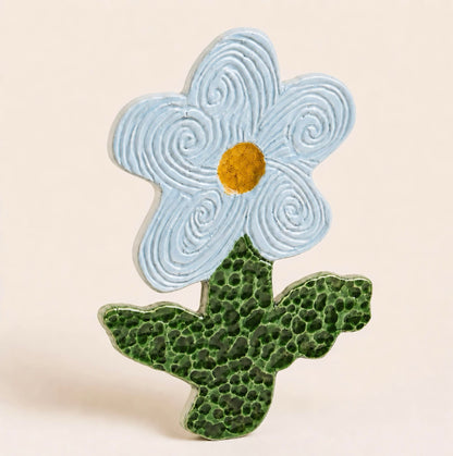 Ceramic Blue Flower – handcrafted wall decor