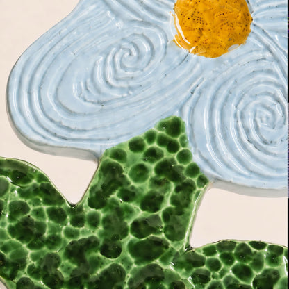 Ceramic Blue Flower – handcrafted wall decor