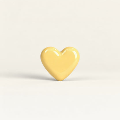 Heart – handcrafted ceramic decor in Soft yellow