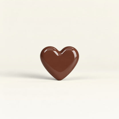 Heart – handcrafted ceramic decor in Deep chocolate brown