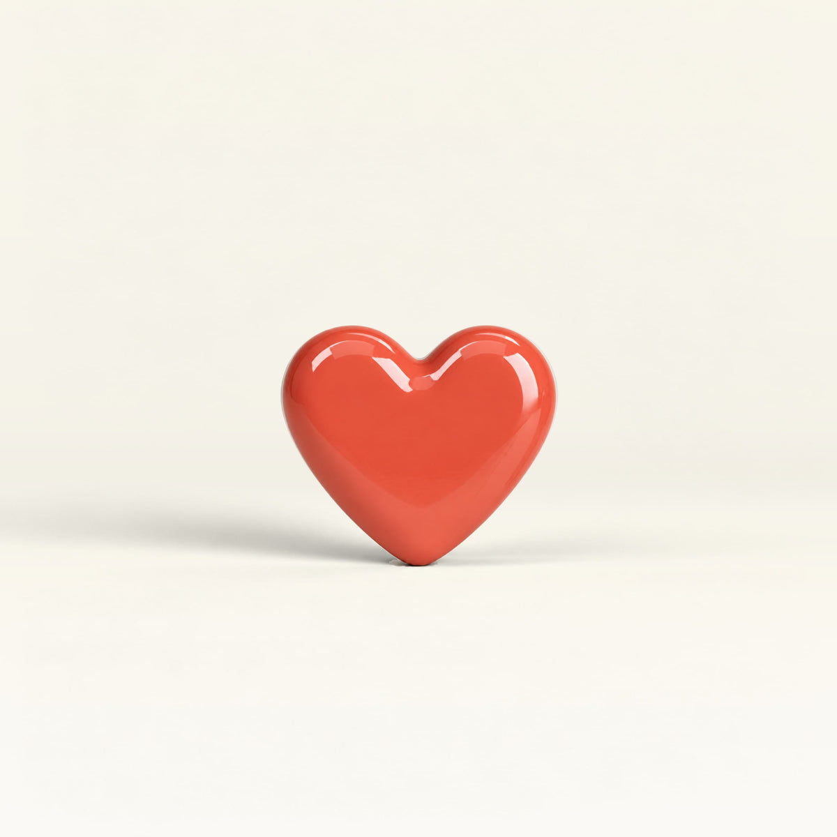 Heart – handcrafted ceramic decor in Warm coral red