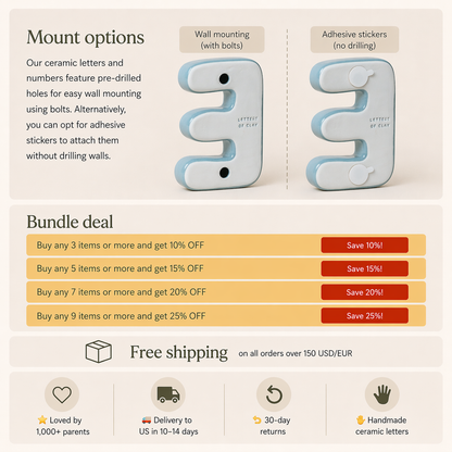 Letter C – handcrafted ceramic decor