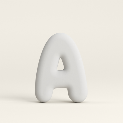 Letter A –  Unglazed ceramic decor