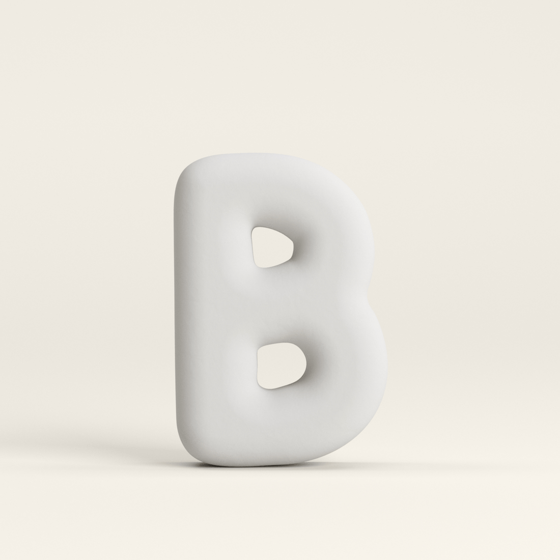 Letter B –  Unglazed ceramic decor